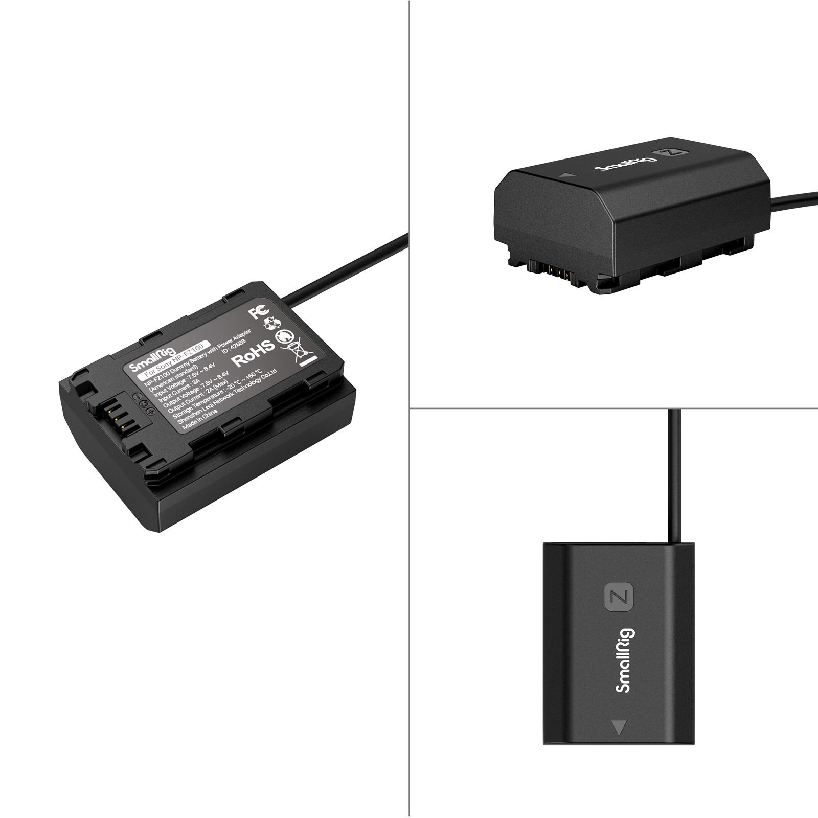 SmallRig Dummy Battery for Sony NP-FZ100 with Power Adapter (American standard) 4268B