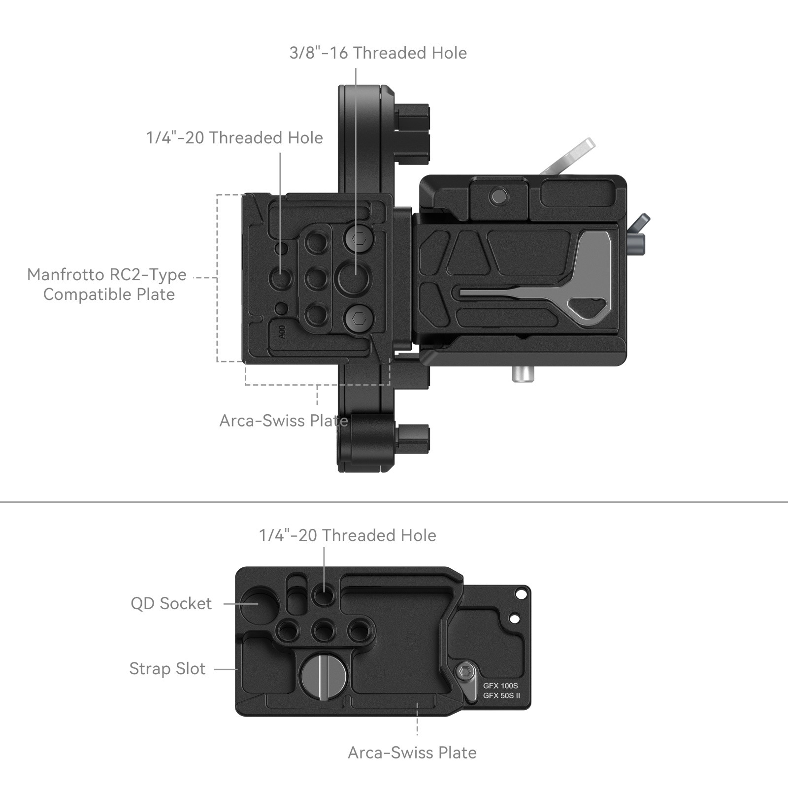 SmallRig Rotatable Horizontal-to-Vertical Mount Plate Kit for FUJIFILM Specific GFX Series Cameras 4305