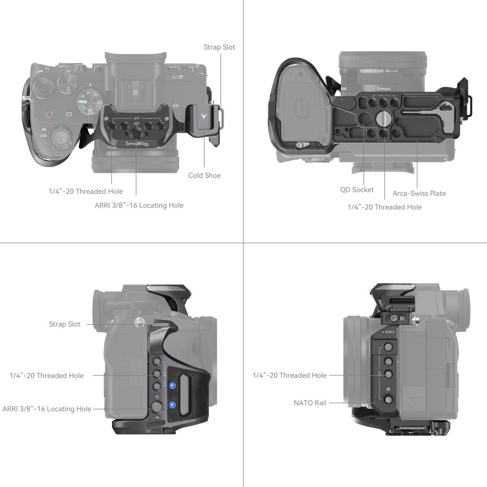 SmallRig "Rhinoceros" Cage Kit for Sony Alpha 7R V / Alpha 7 IV / Alpha 7S III 4308