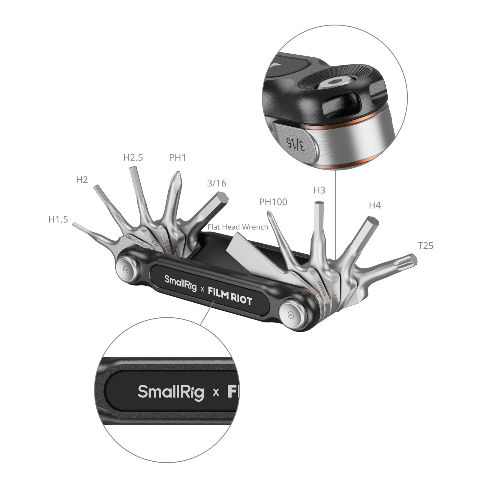 SmallRig x FILM RIOT 10-in-1 Folding Wrench Set with Multiple Angle Positioning (Green) 4814