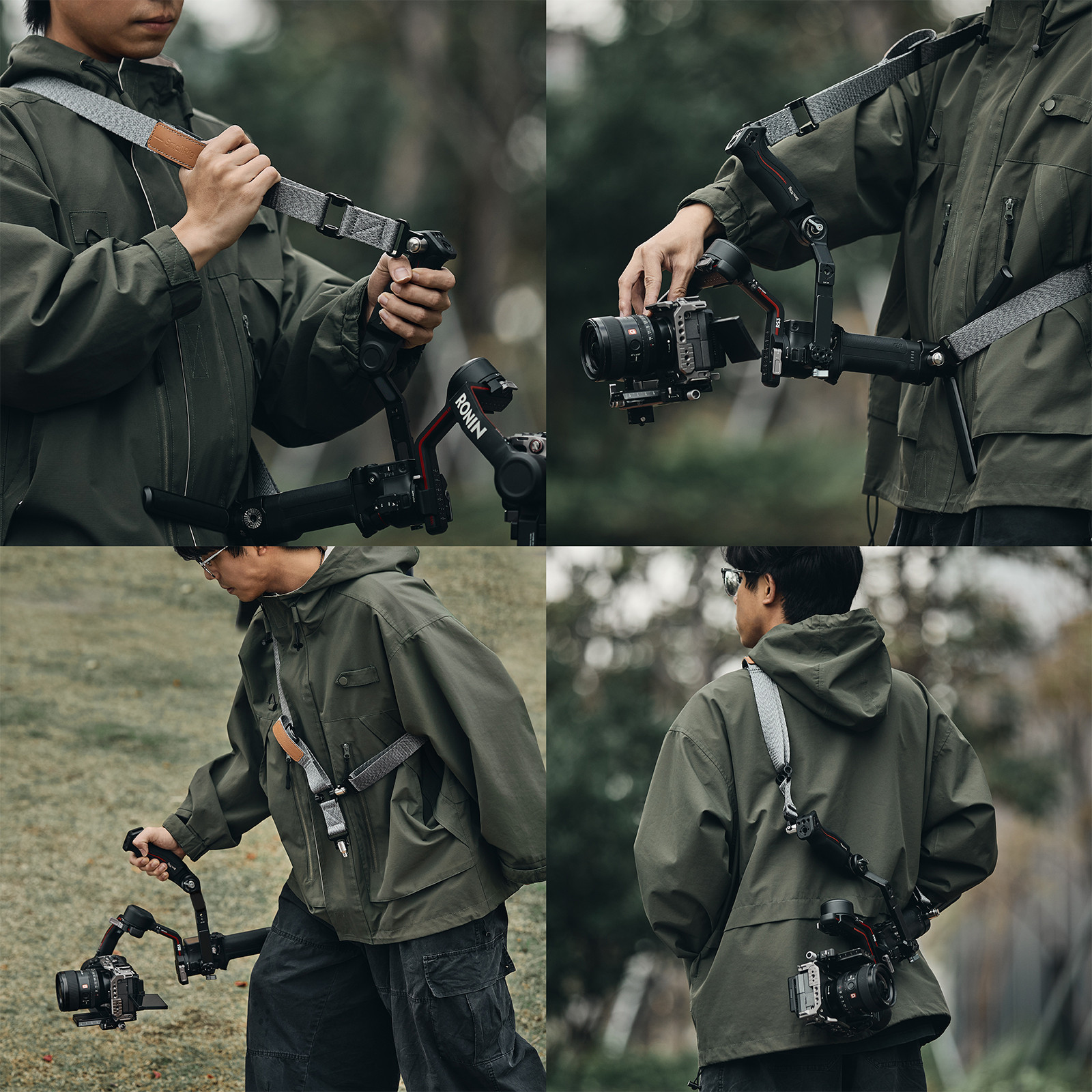 SmallRig Sling Handle with Weight-Reducing Shoulder Strap Kit for DJI RS 2 / RS 3 / RS 3 Pro / RS 4 / RS 4 Pro 4383B