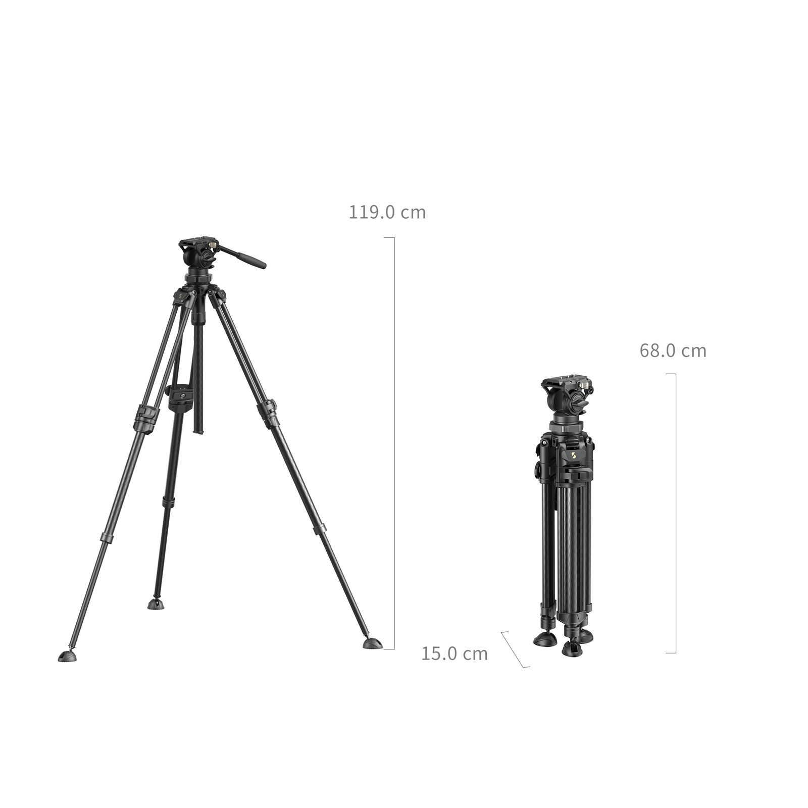 SmallRig Lightweight Video Carbon Fiber Tripod Kit AD-50 Pro 4420