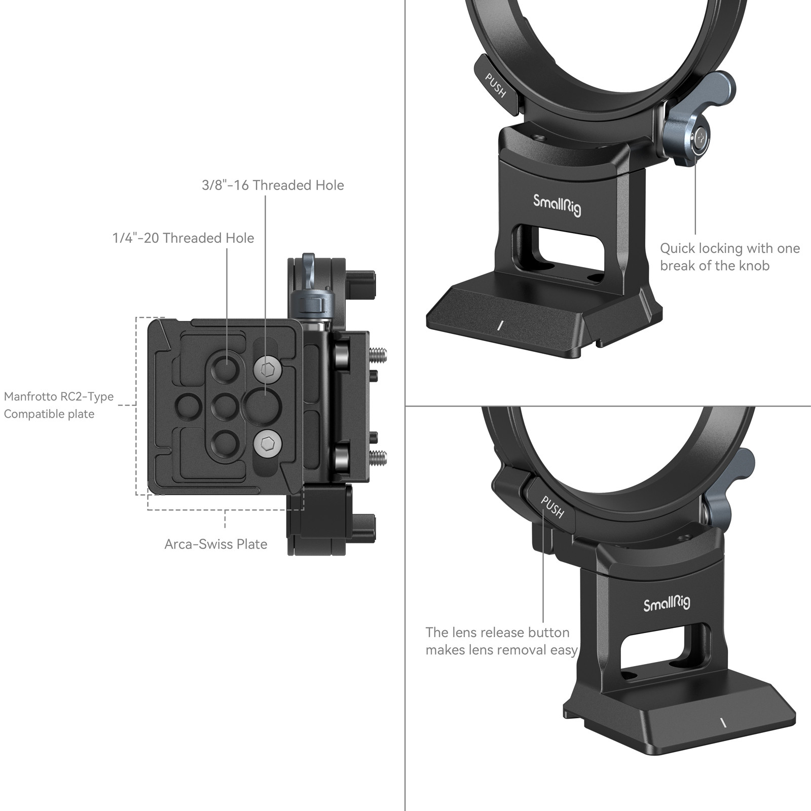 SmallRig Horizontal-to-Vertical Mount Plate for Sony Alpha 7C II / Alpha 7CR 4424