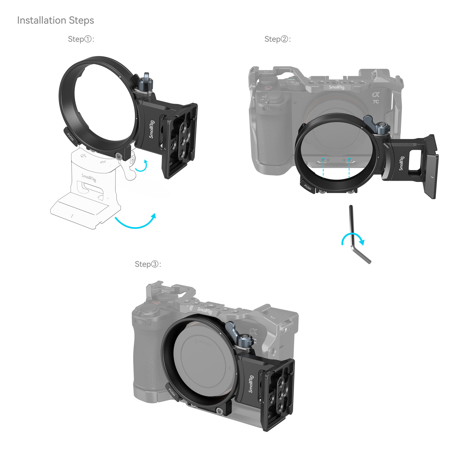 SmallRig Horizontal-to-Vertical Mount Plate for Sony Alpha 7C II / Alpha 7CR 4424