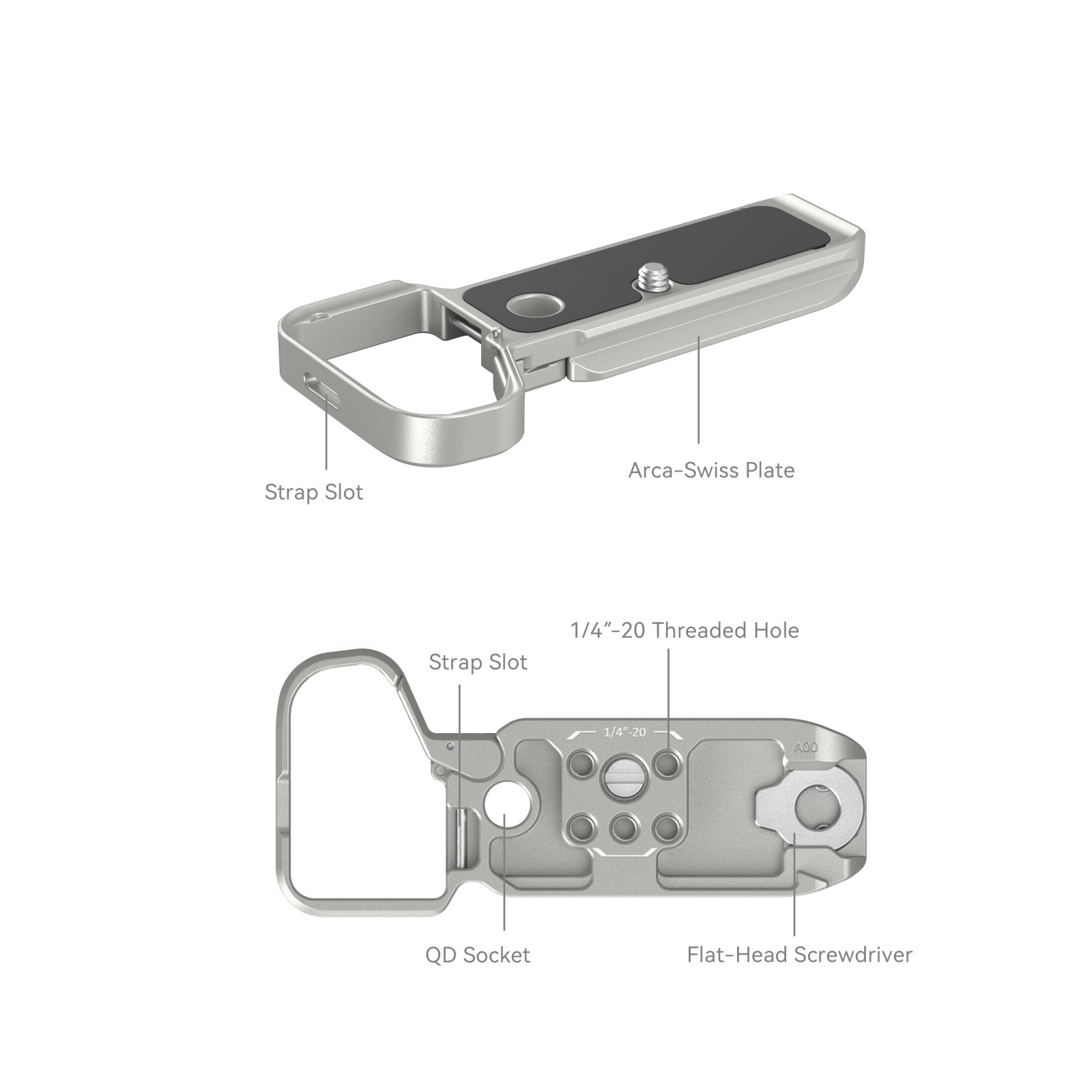 SmallRig Bottom Mount Plate for Sony Alpha 7C II / Alpha 7CR (Silver) 4439