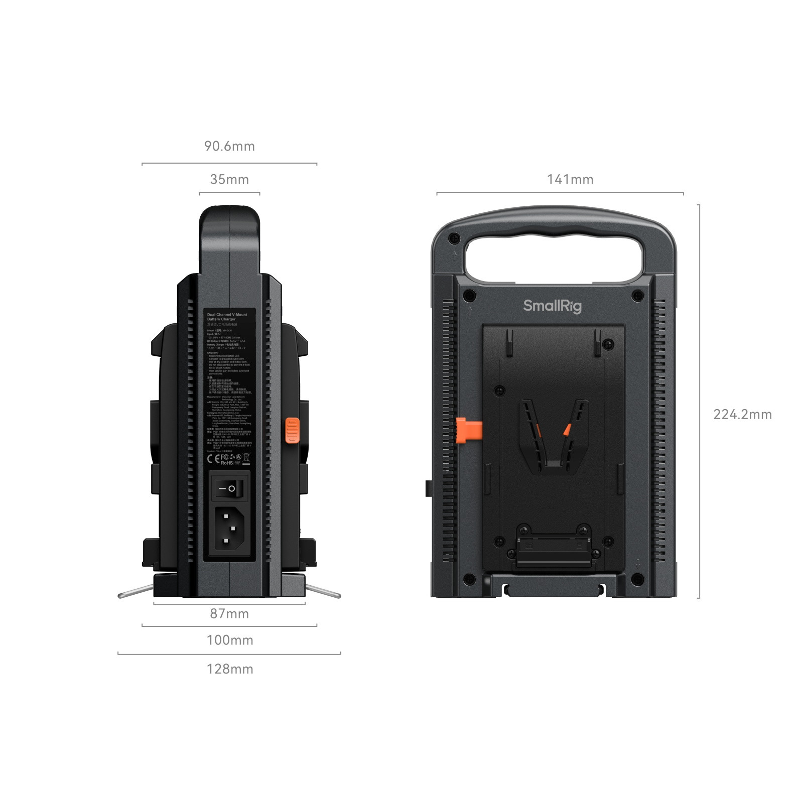 SmallRig Dual Channel V-Mount Battery Charger (American Standard) 4450