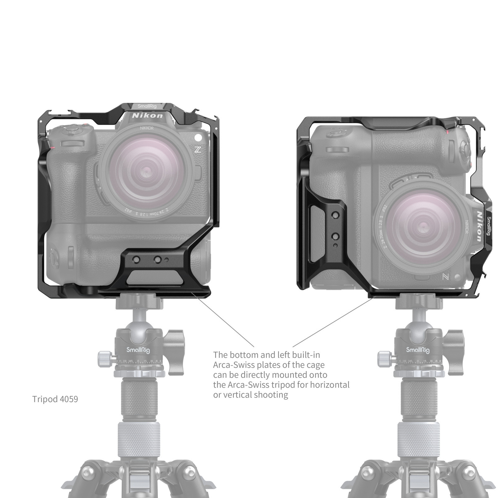 SmallRig Cage for Nikon Z 6III with MB-N14 Vertical Grip 4524