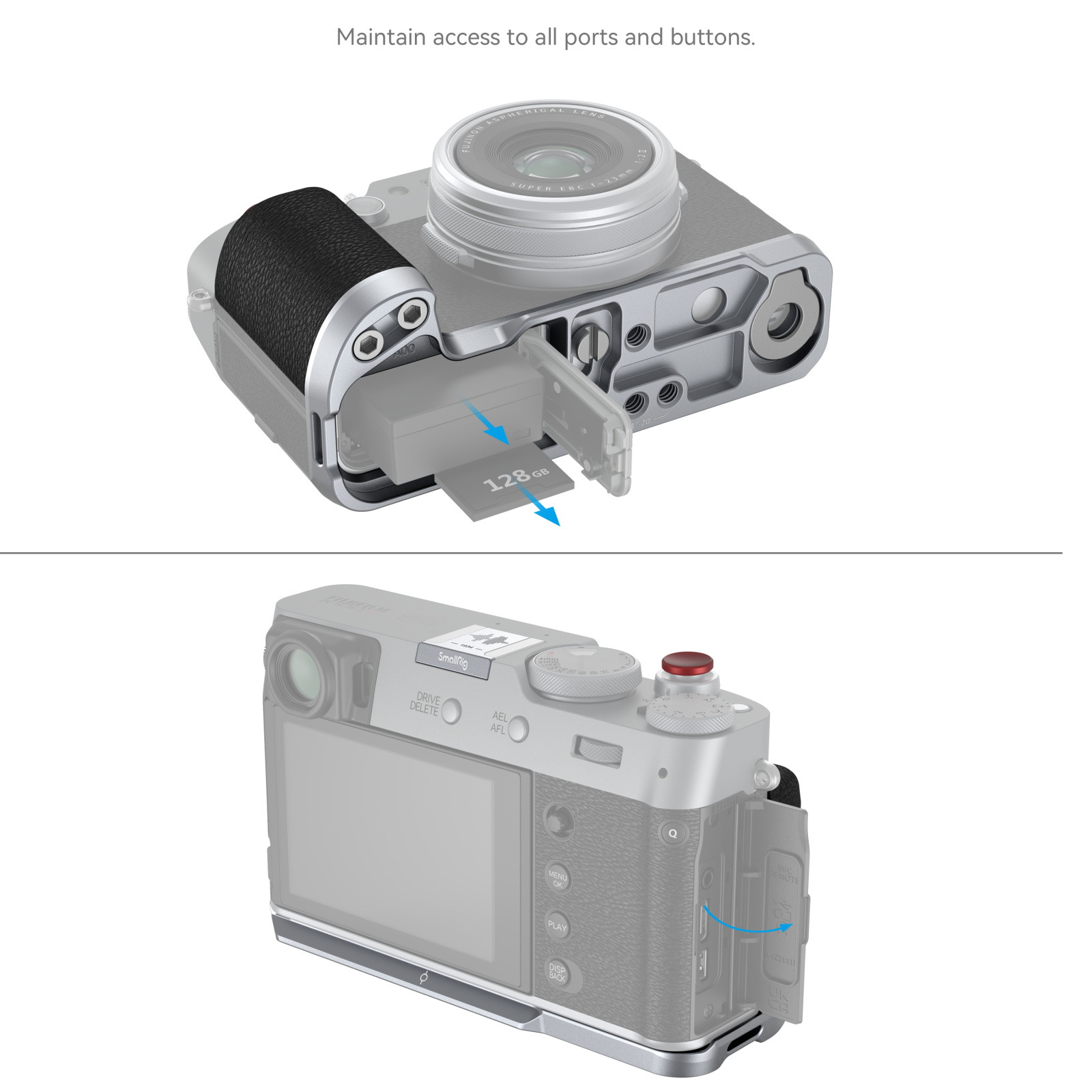 SmallRig L-Shape Mount Plate with Handle for FUJIFILM X100VI / X100V (Sliver) 4555B