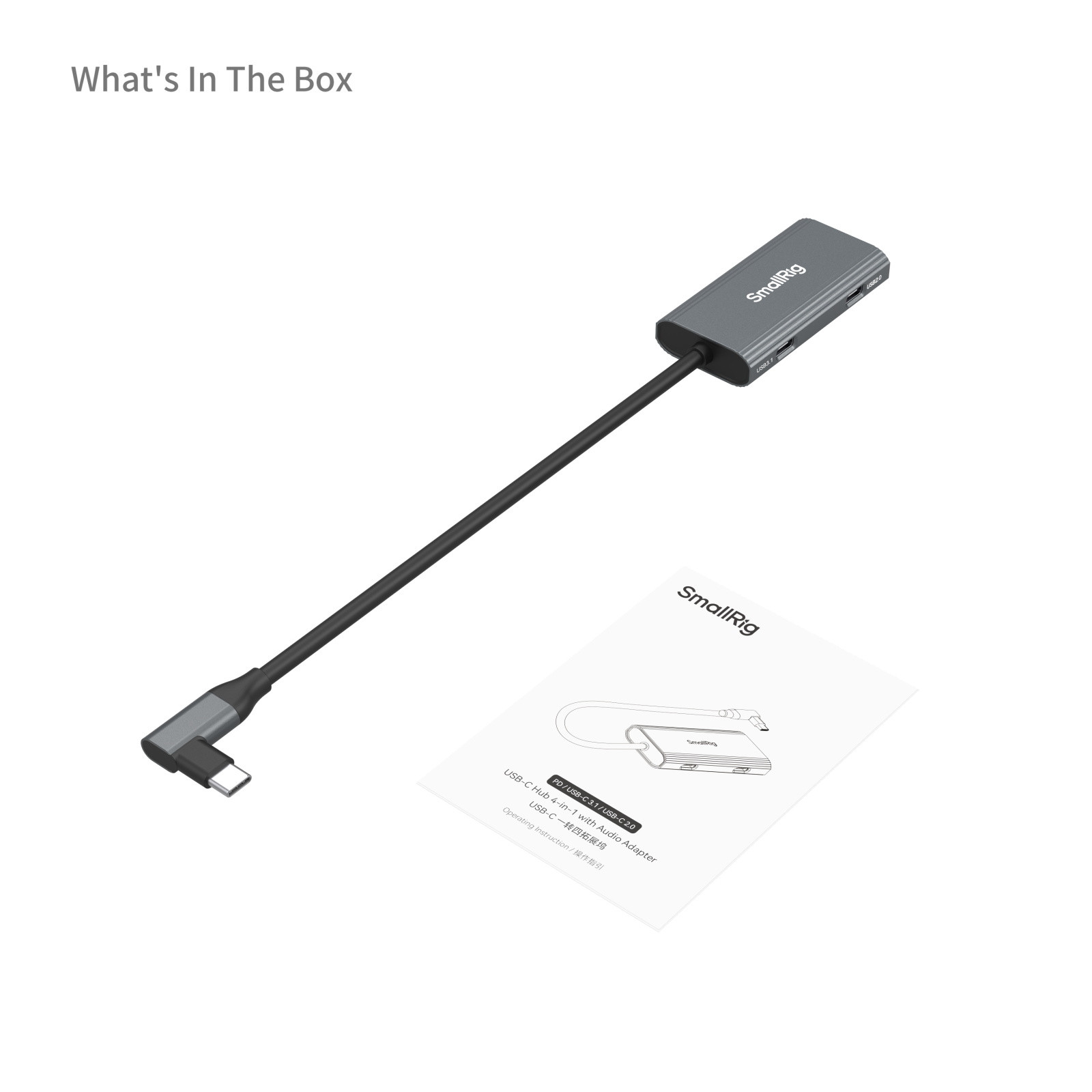 SmallRig 4-in-1 USB-C Hub PD 100W / USB-C 3.1 / USB-C 2.0 with Audio Adapter x 2 4598