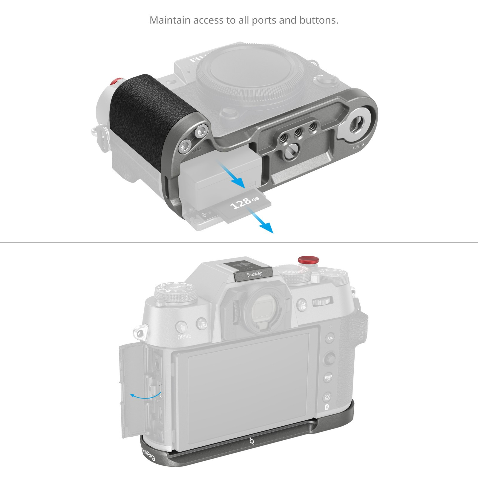 SmallRig L-Shape Grip for FUJIFILM X-T50 (Silicone/Charcoal Silver) 4712B