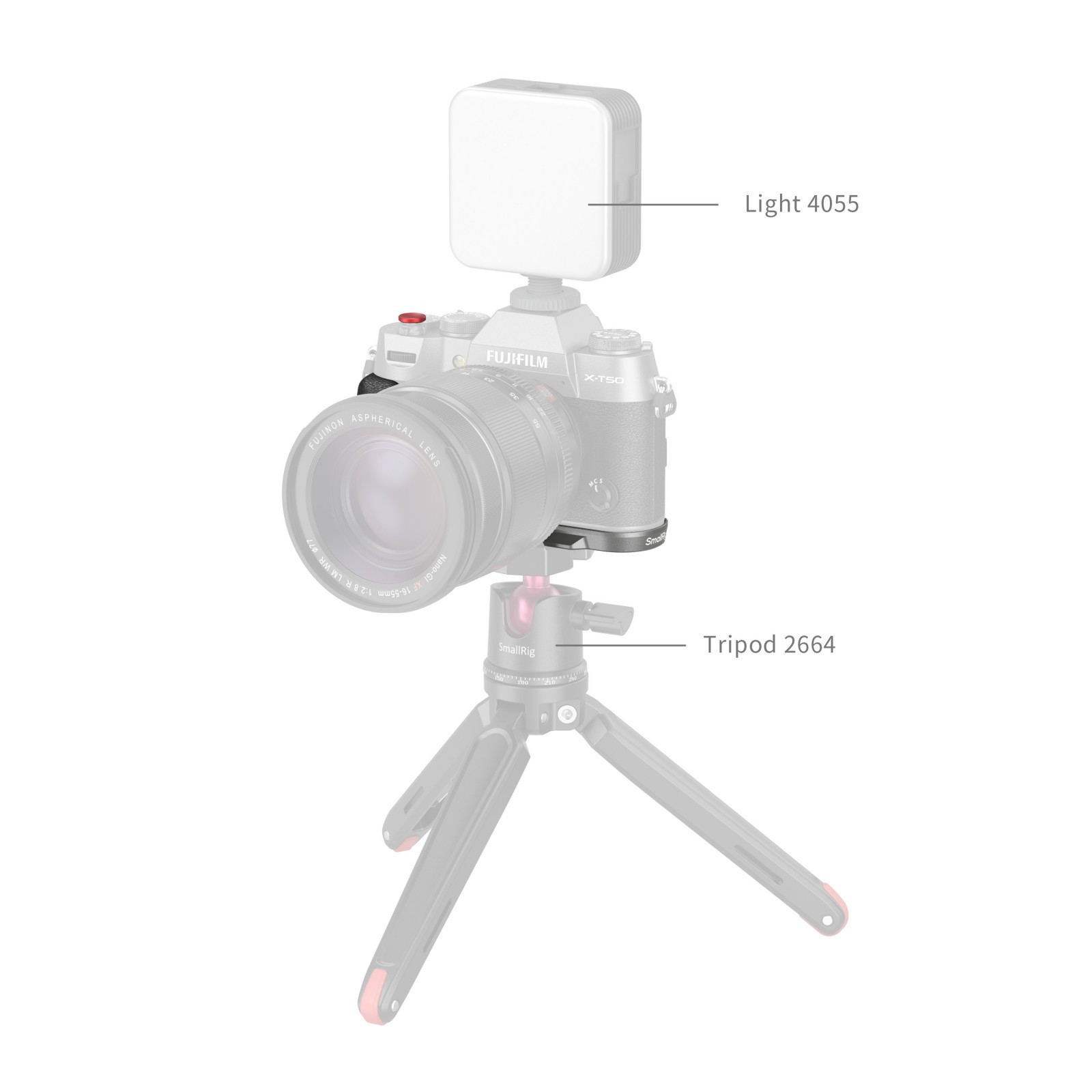 SmallRig L-Shape Grip for FUJIFILM X-T50 (Silicone/Charcoal Silver) 4712B