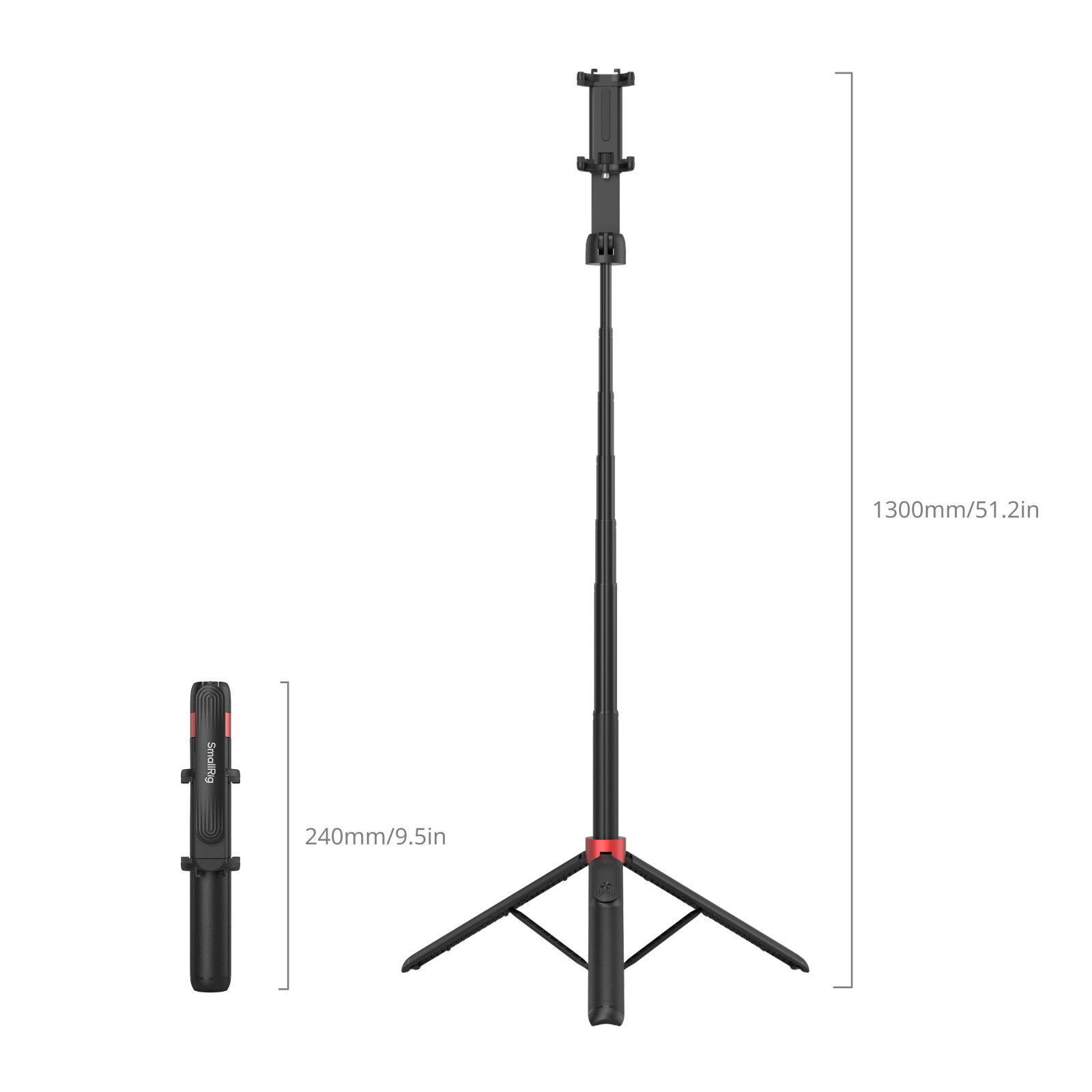 SmallRig Portable Selfie Stick Tripod ST-25 Black 4729