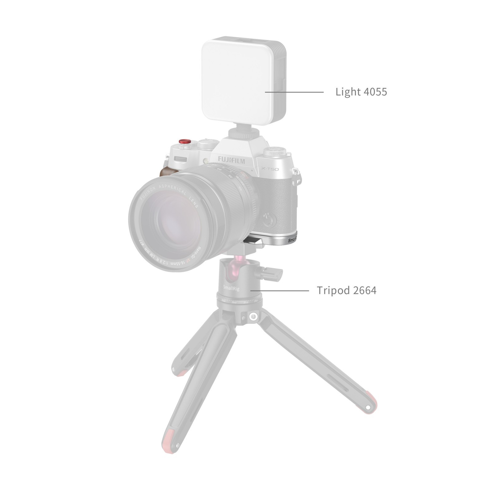 SmallRig L-Shape Grip for FUJIFILM X-T50 (Wooden/Silver) 4735C