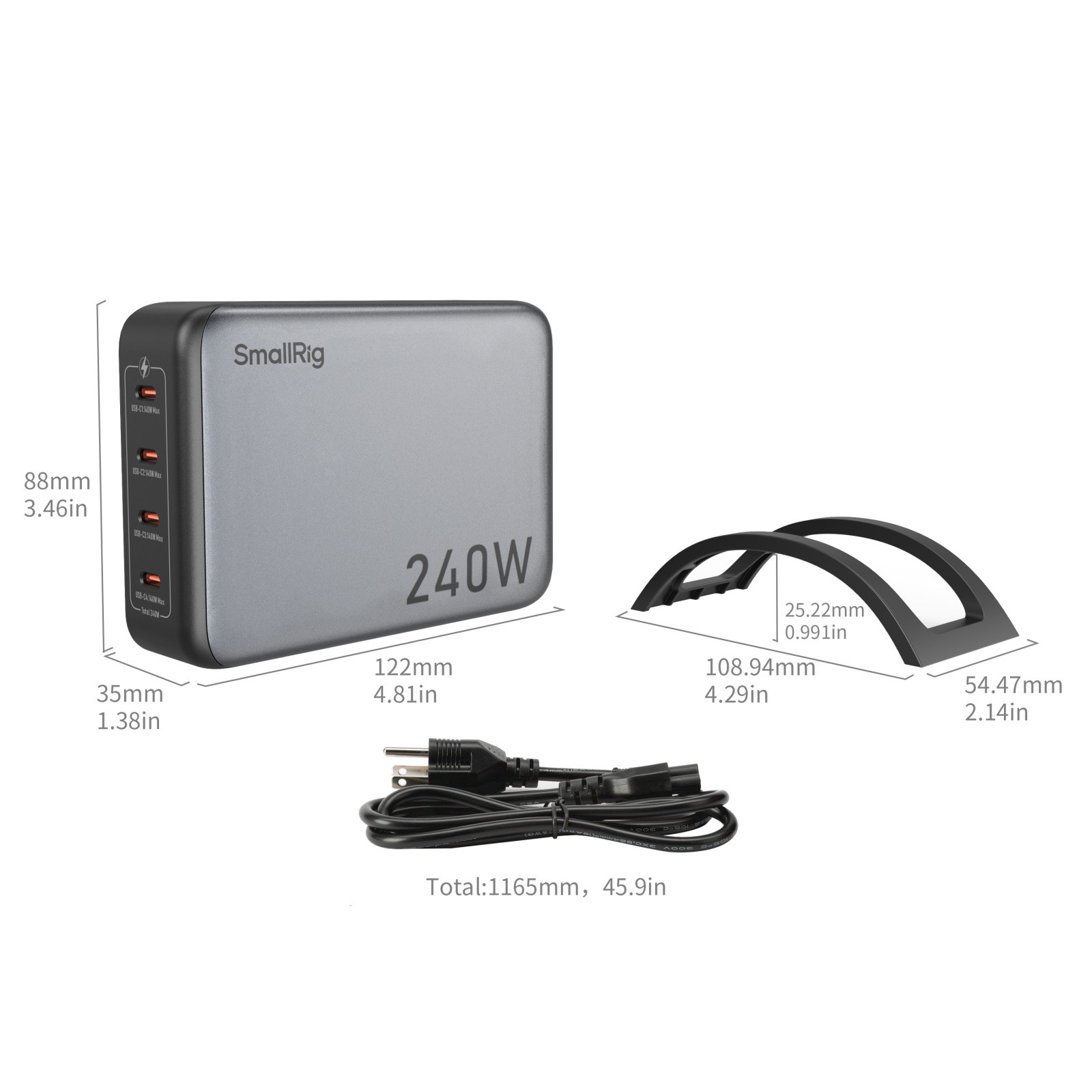 SmallRig 240W 4-Port PD Power Adapter (US Standard) 4751