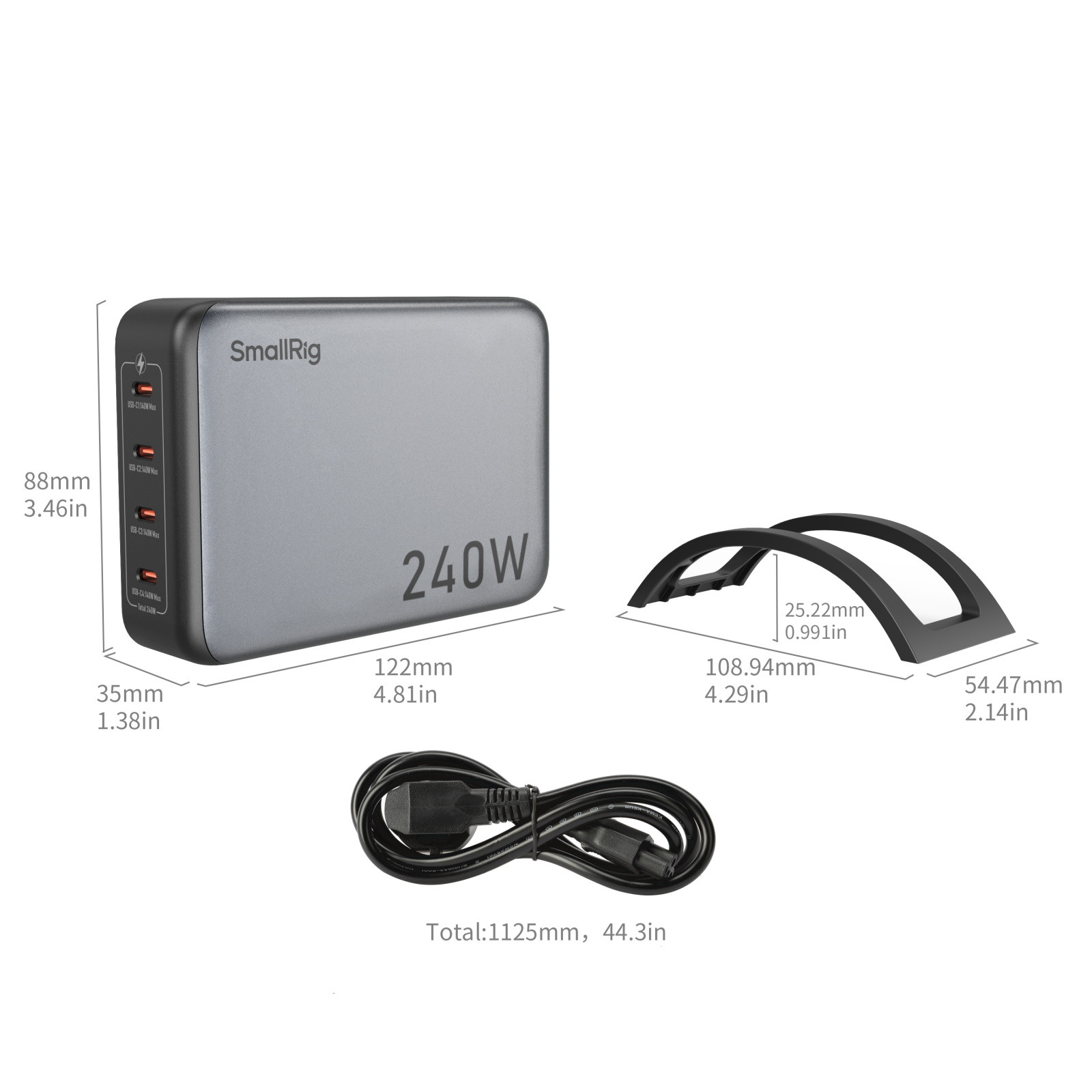 SmallRig 240W 4-Port PD Power Adapter (EU Standard) 4752