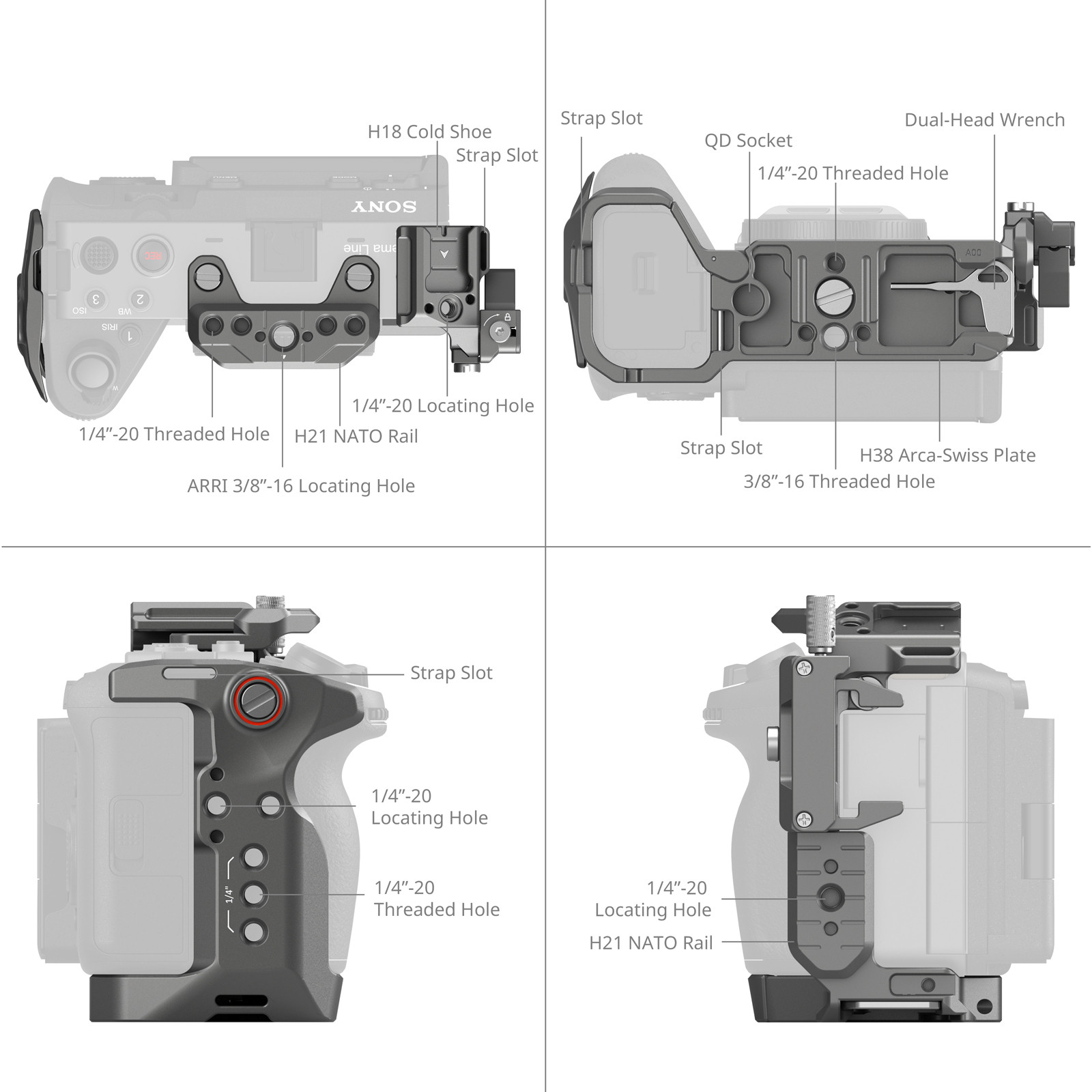 SmallRig "HawkLock" Quick Release Cage Kit for Sony FX3 / FX30 4770