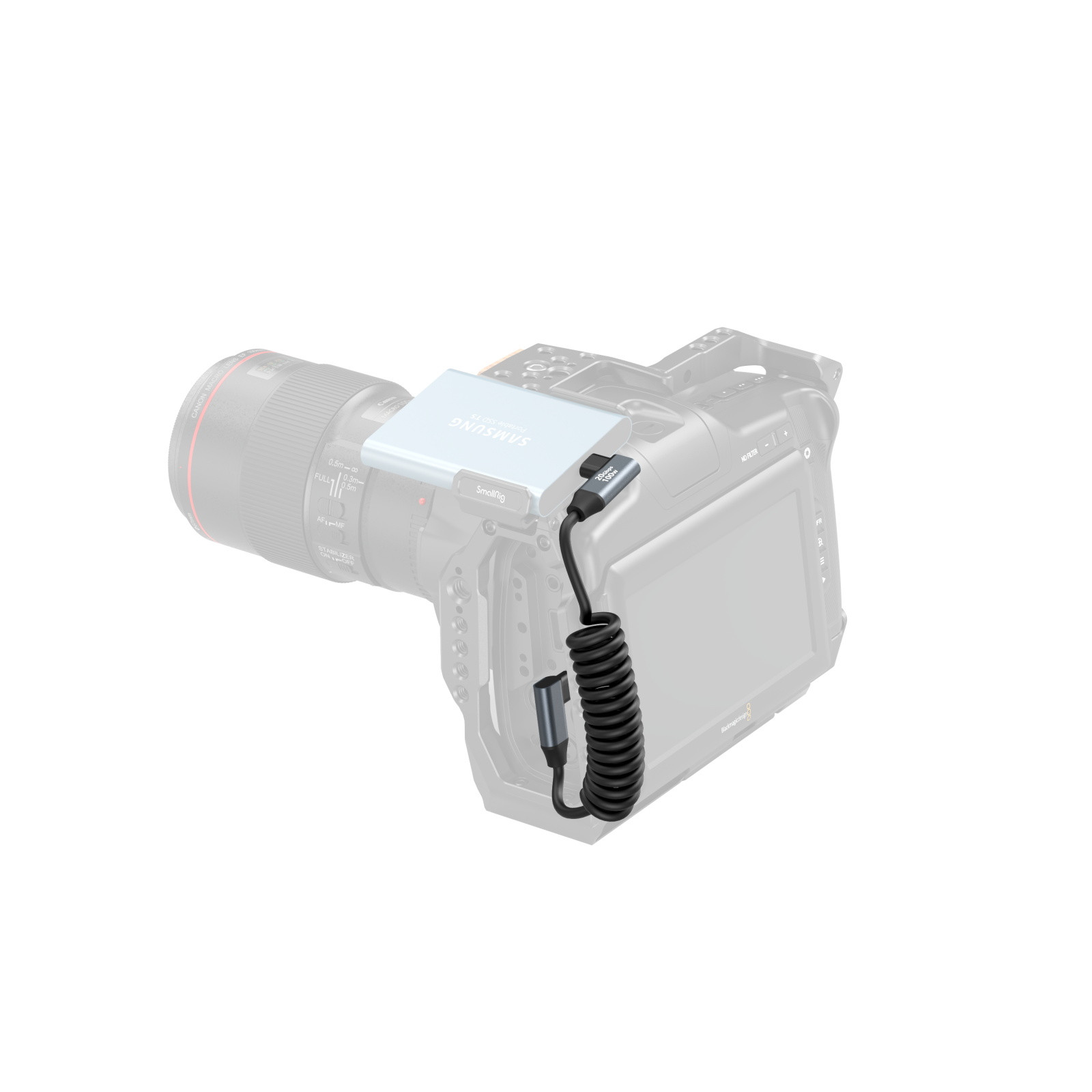 SmallRig USB-C (Angled) to USB-C (Angled) Coiled Data Cable 4793