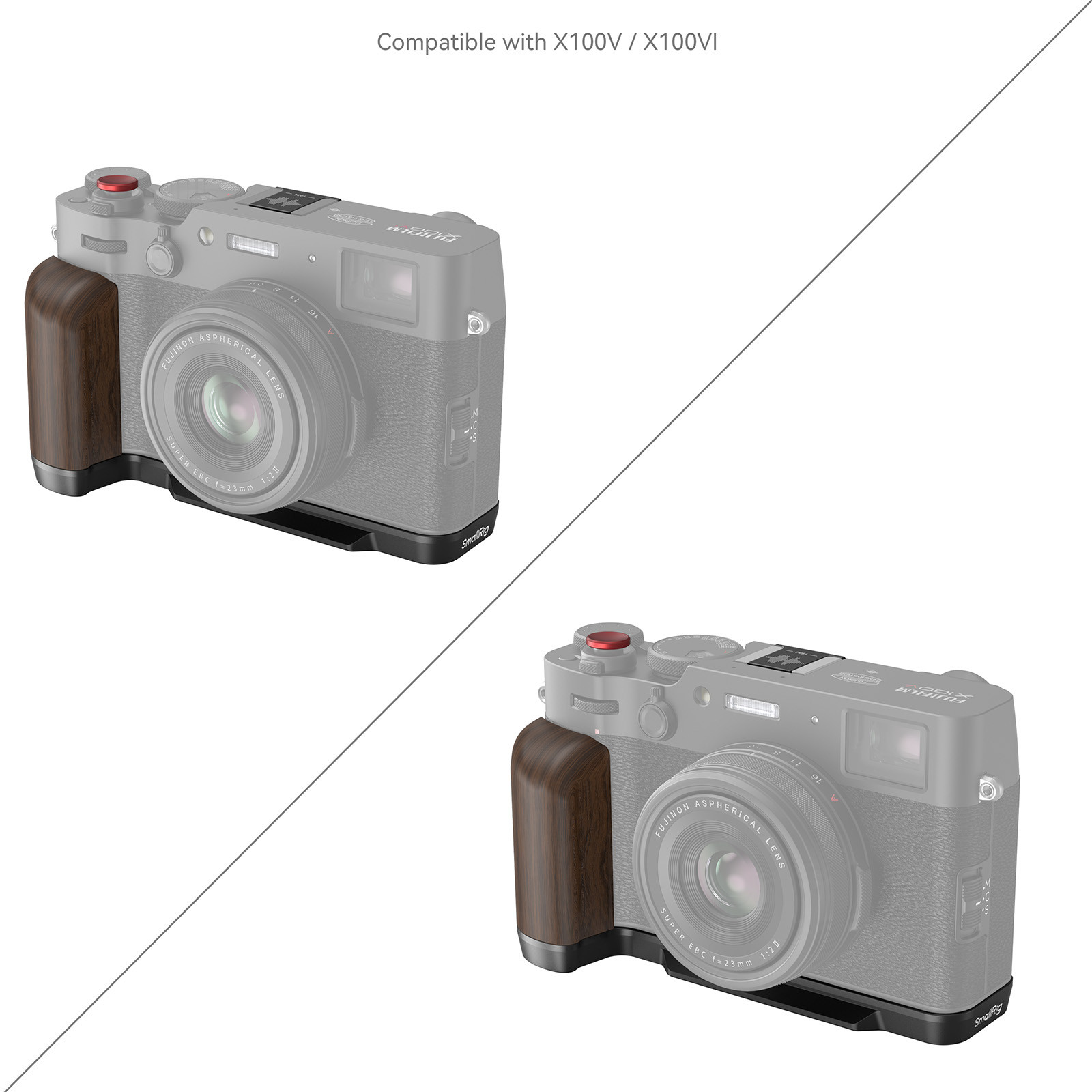SmallRig Wooden L-Shape Grip for FUJIFILM X100VI / X100V (Black) 4805