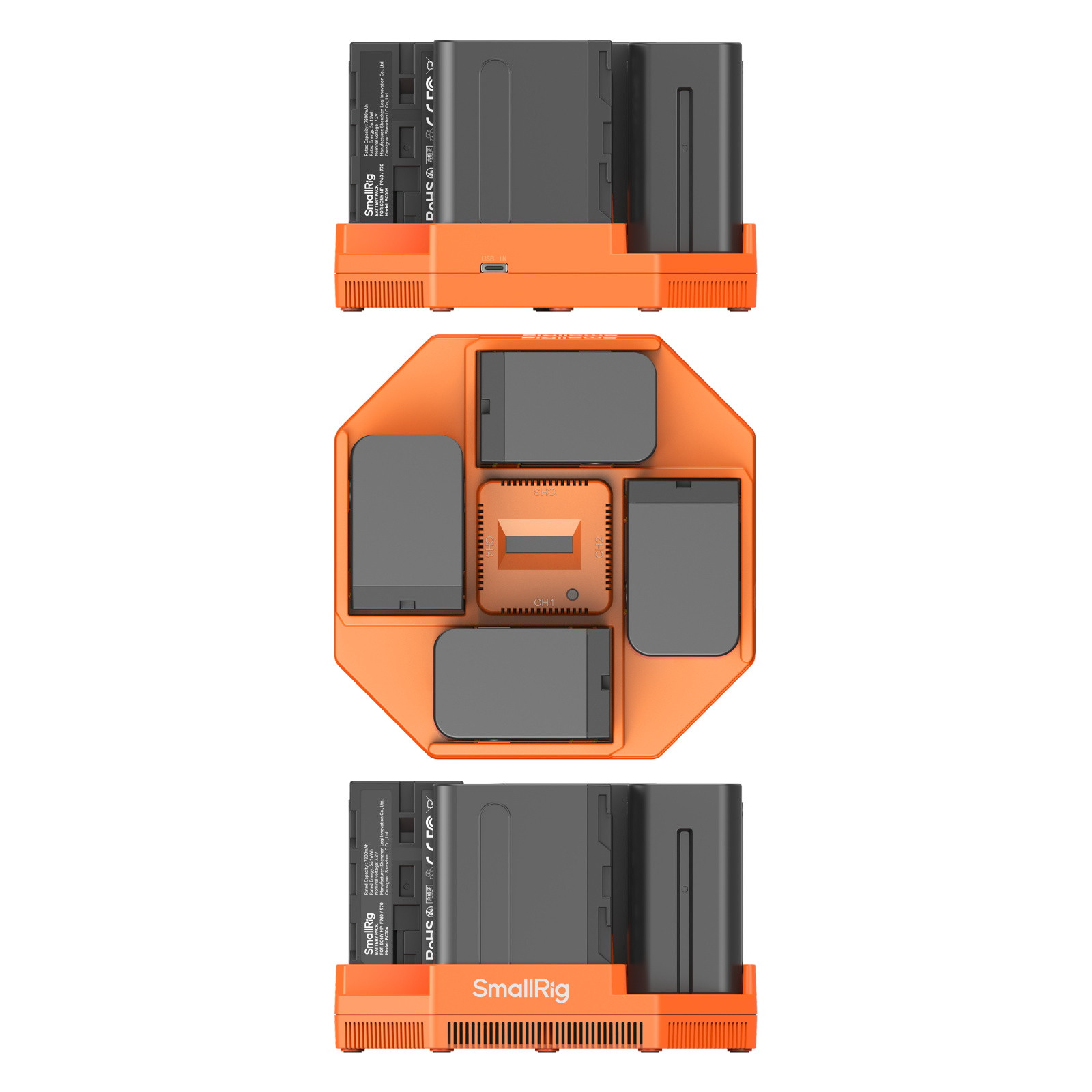 SmallRig 4-Channel Camera Battery Charger & 4-Battery Kit for Sony NP-F970 4834