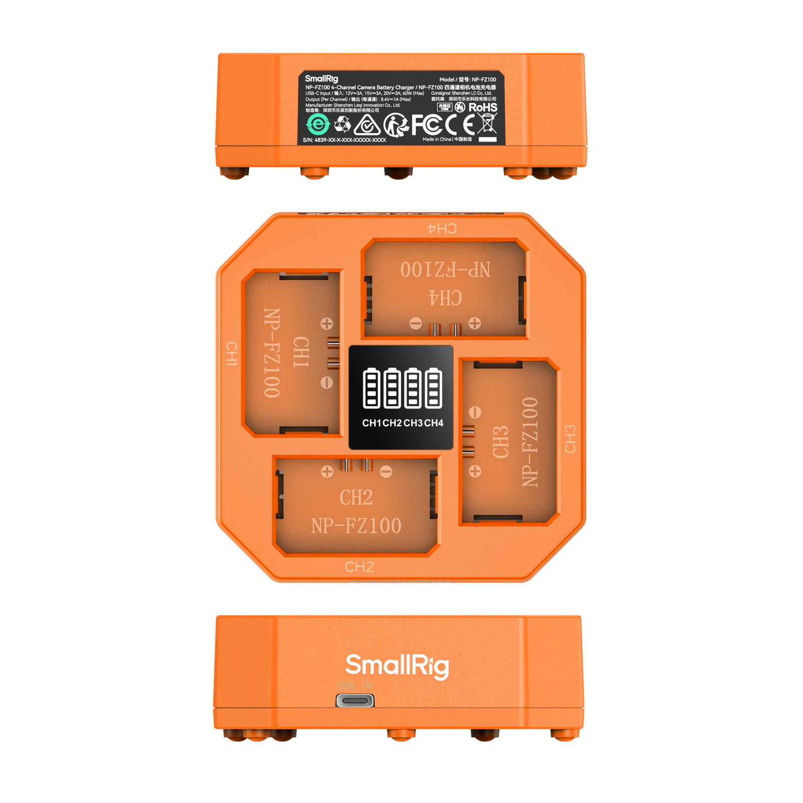 SmallRig 4-Channel Camera Battery Charger for Sony NP-FZ100 4839