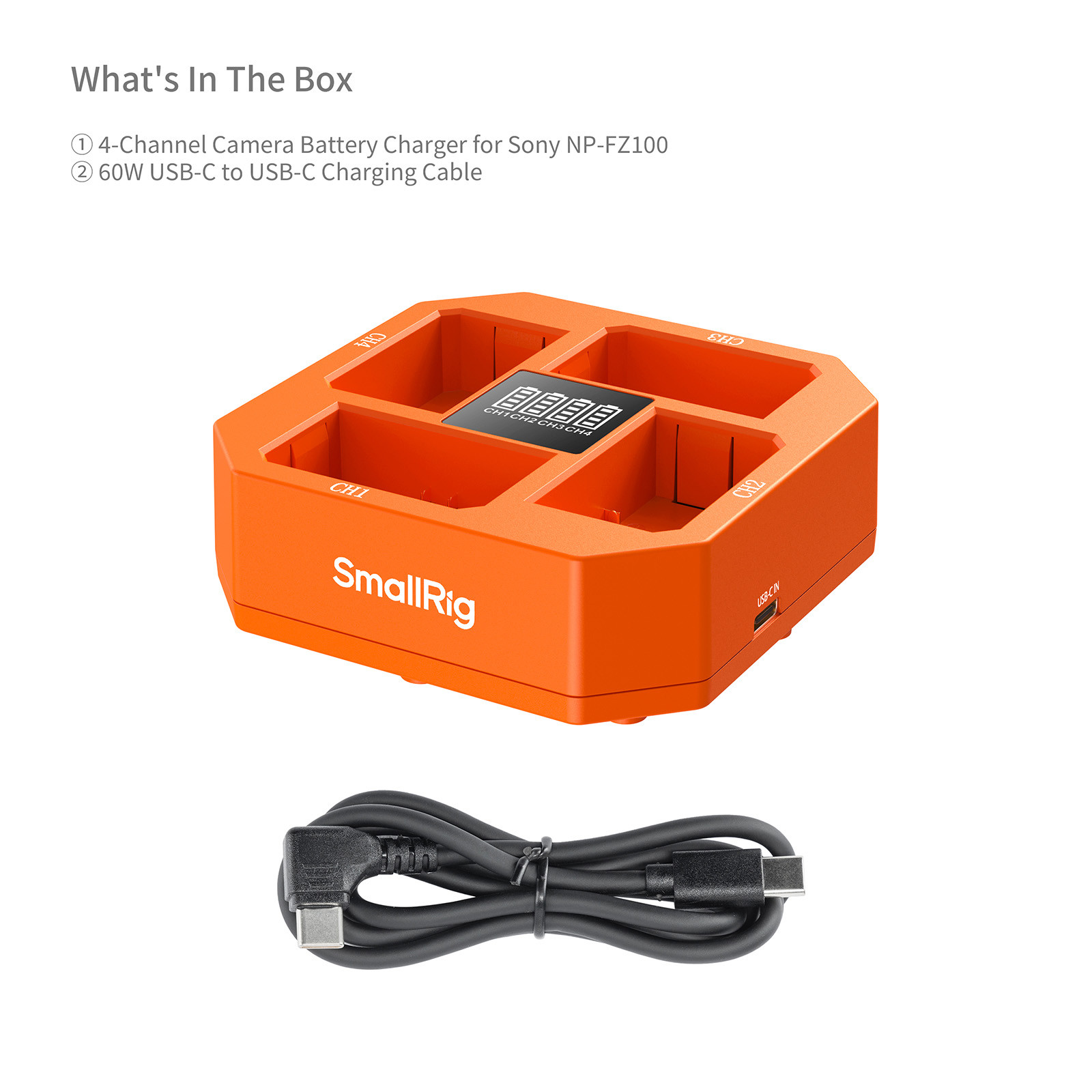 SmallRig 4-Channel Camera Battery Charger for Sony NP-FZ100 4839B