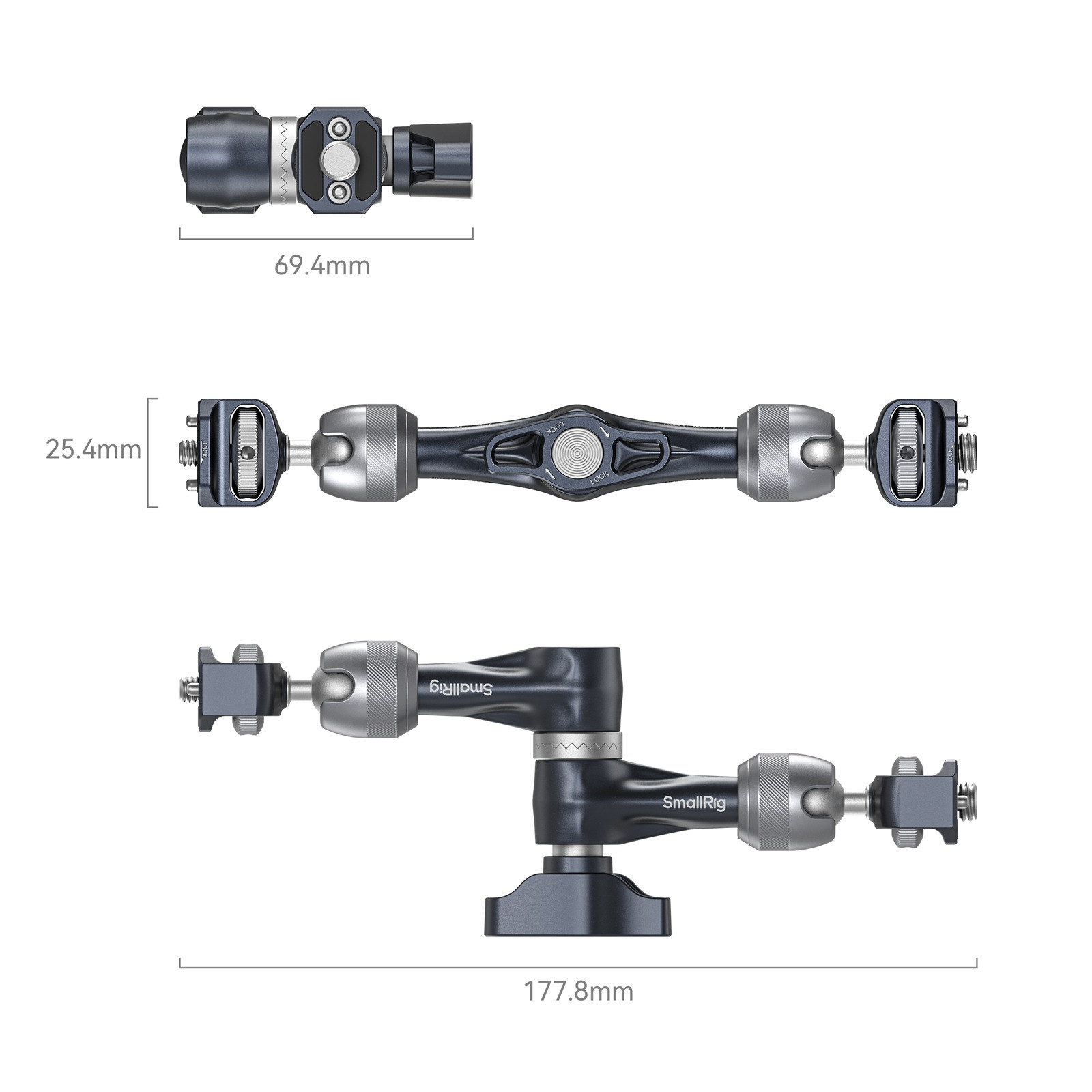 SmallRig Rosette Magic Arm (7") with 3/8”-16 ARRI Locating Screw 4899