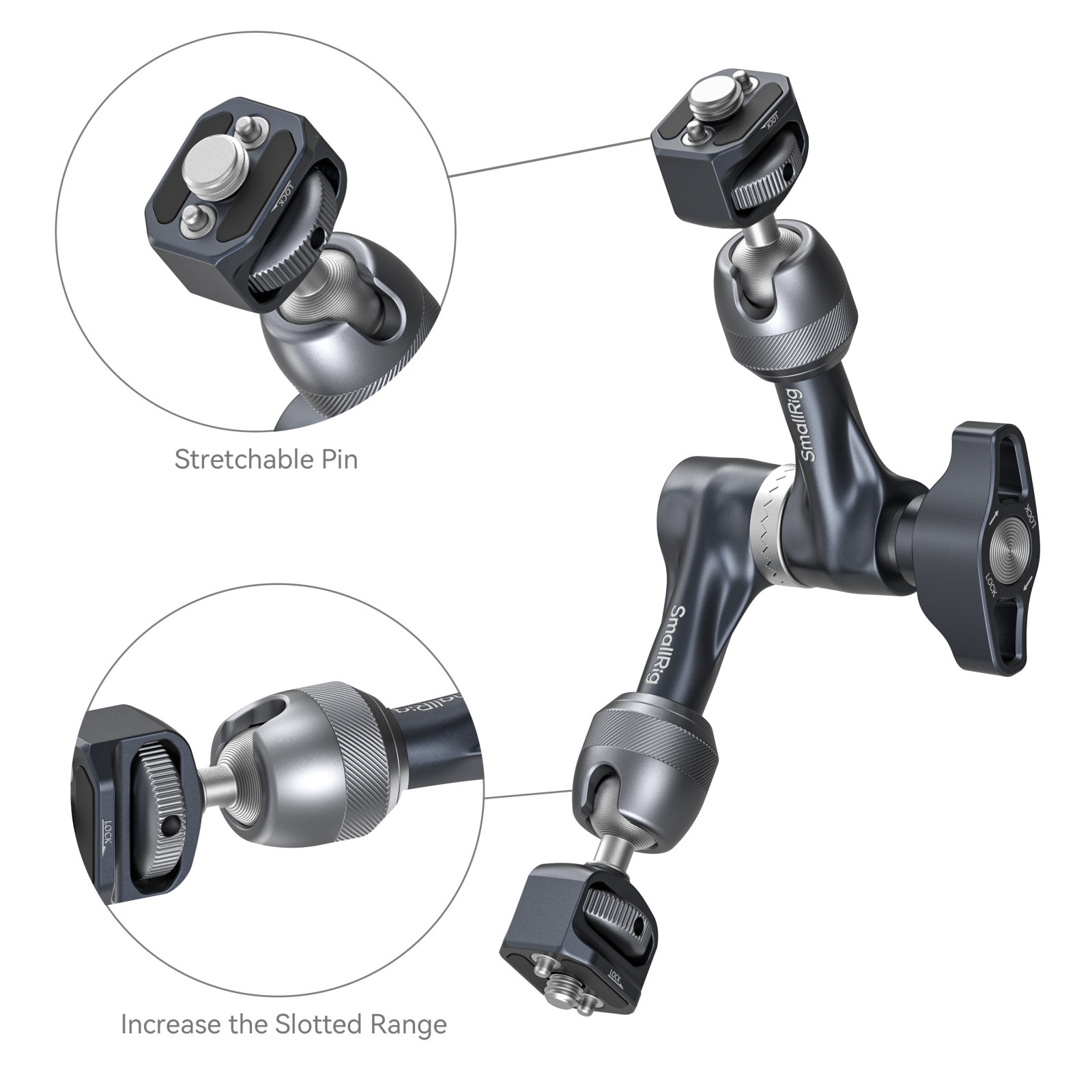 SmallRig Rosette Magic Arm (7") with 3/8”-16 ARRI Locating Screw 4899