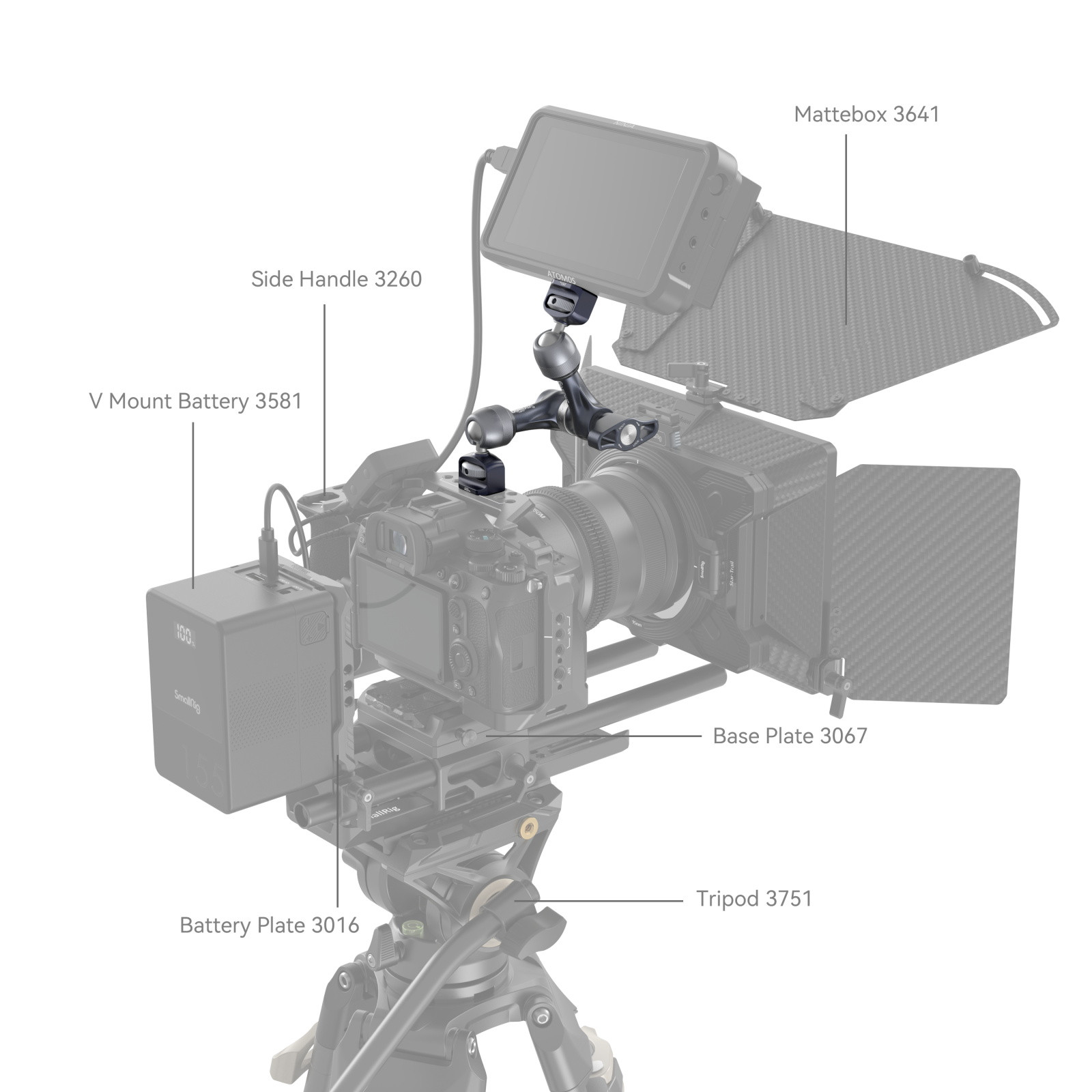SmallRig Rosette Magic Arm (7") with 3/8”-16 ARRI Locating Screw 4899