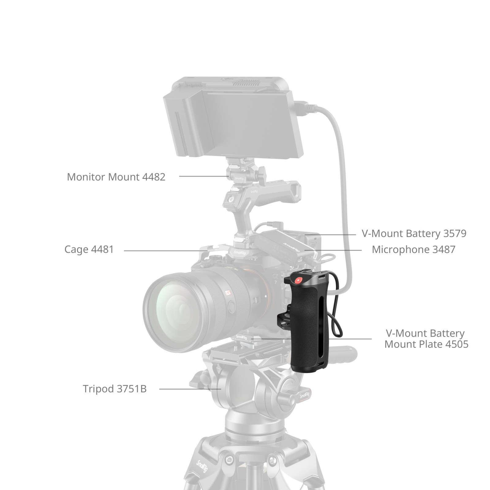 SmallRig Side Handle with Rec Trigger (1/4"-20 Screws) 4928
