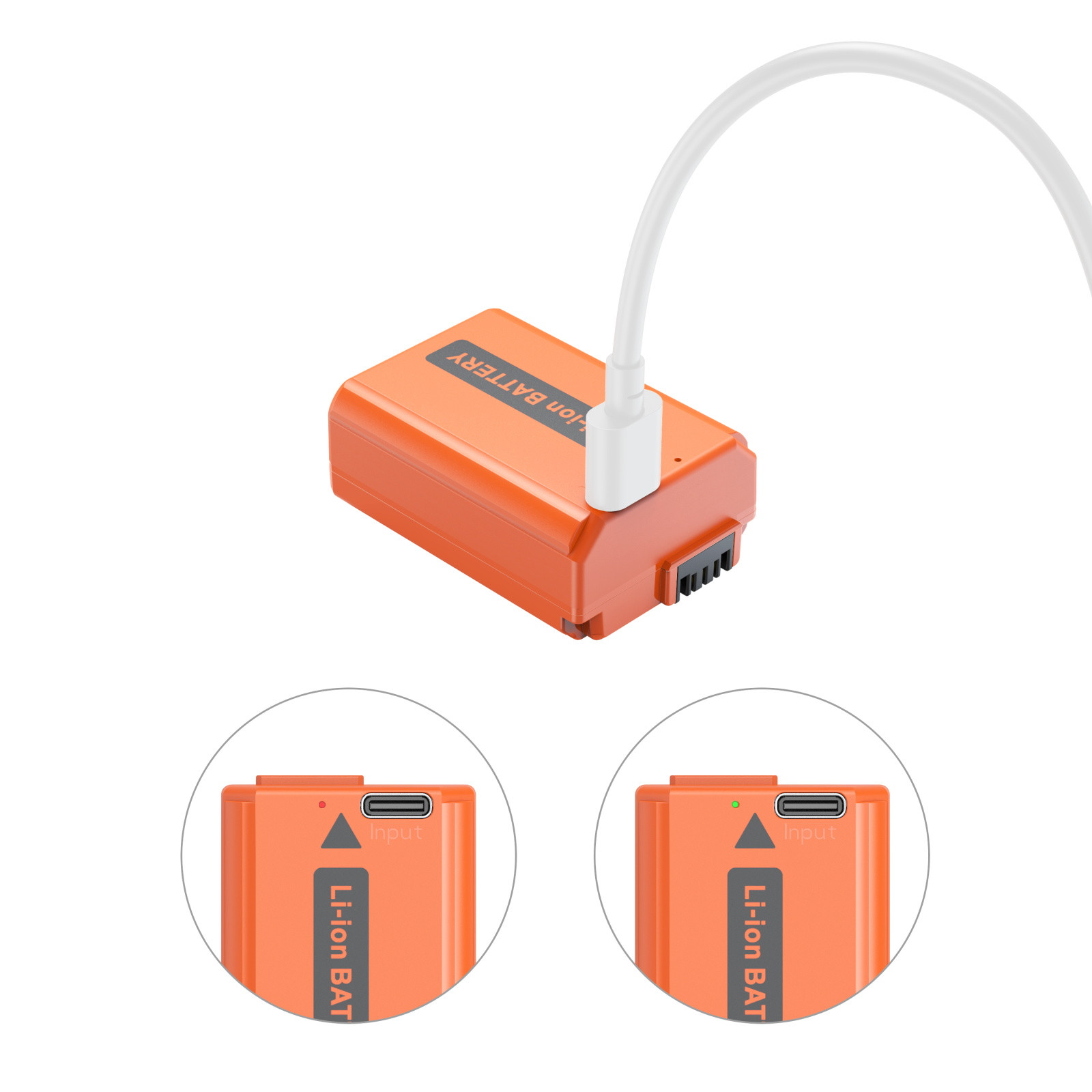 SmallRig USB-C Rechargeable Camera Battery for Sony NP-FW50 (Orange) 4965