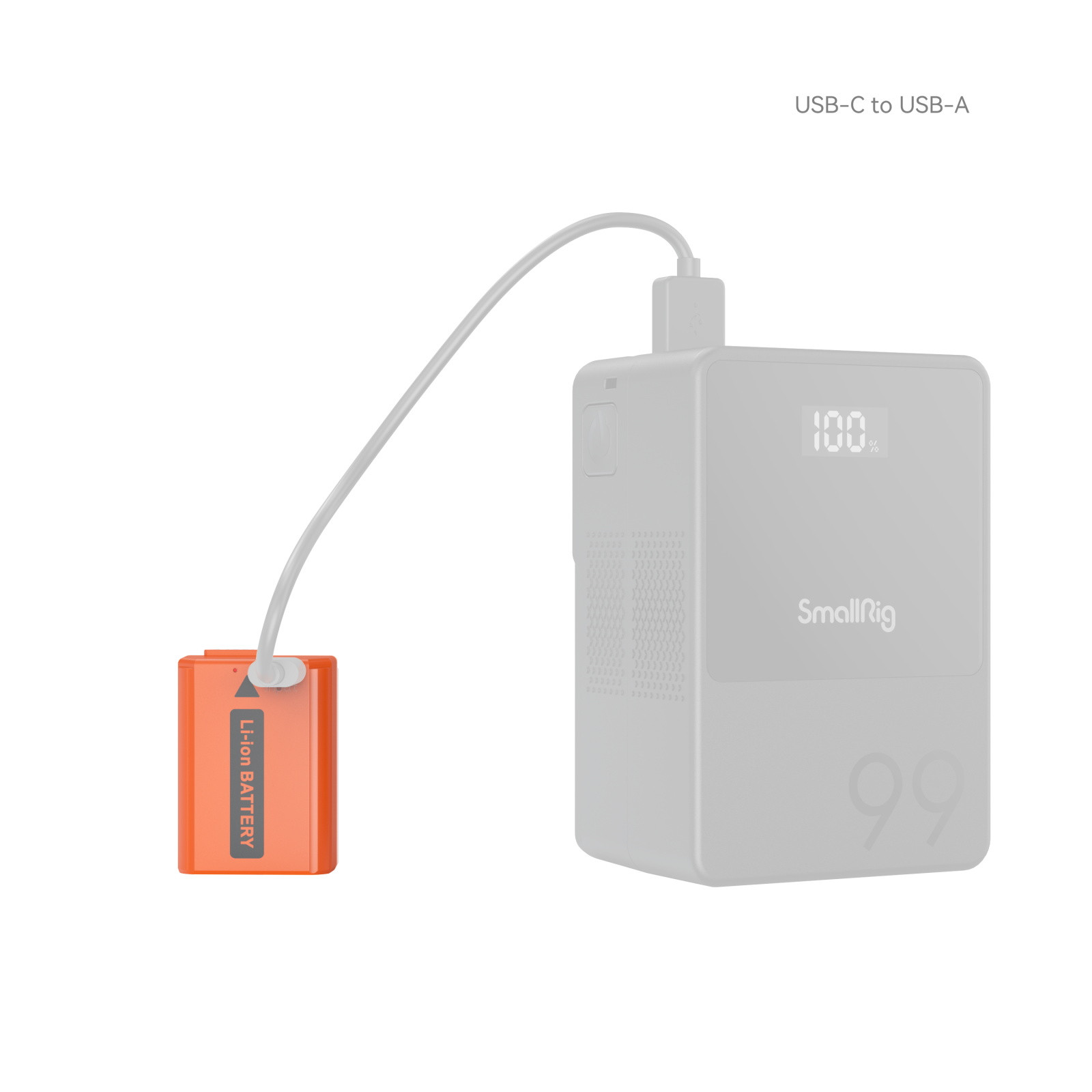 SmallRig USB-C Rechargeable Camera Battery for Sony NP-FW50 (Orange) 4965