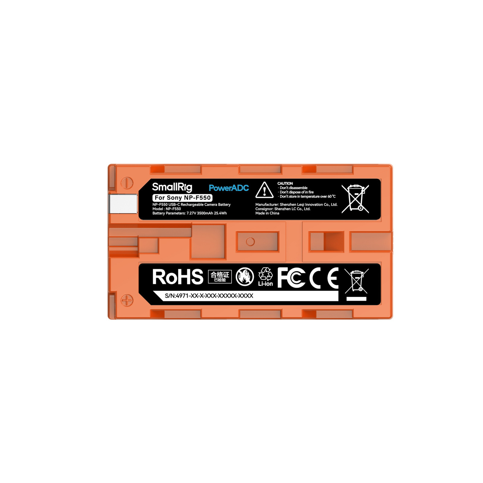 SmallRig Rechargeable Camera Battery for Sony NP-F550 (Orange) 4971