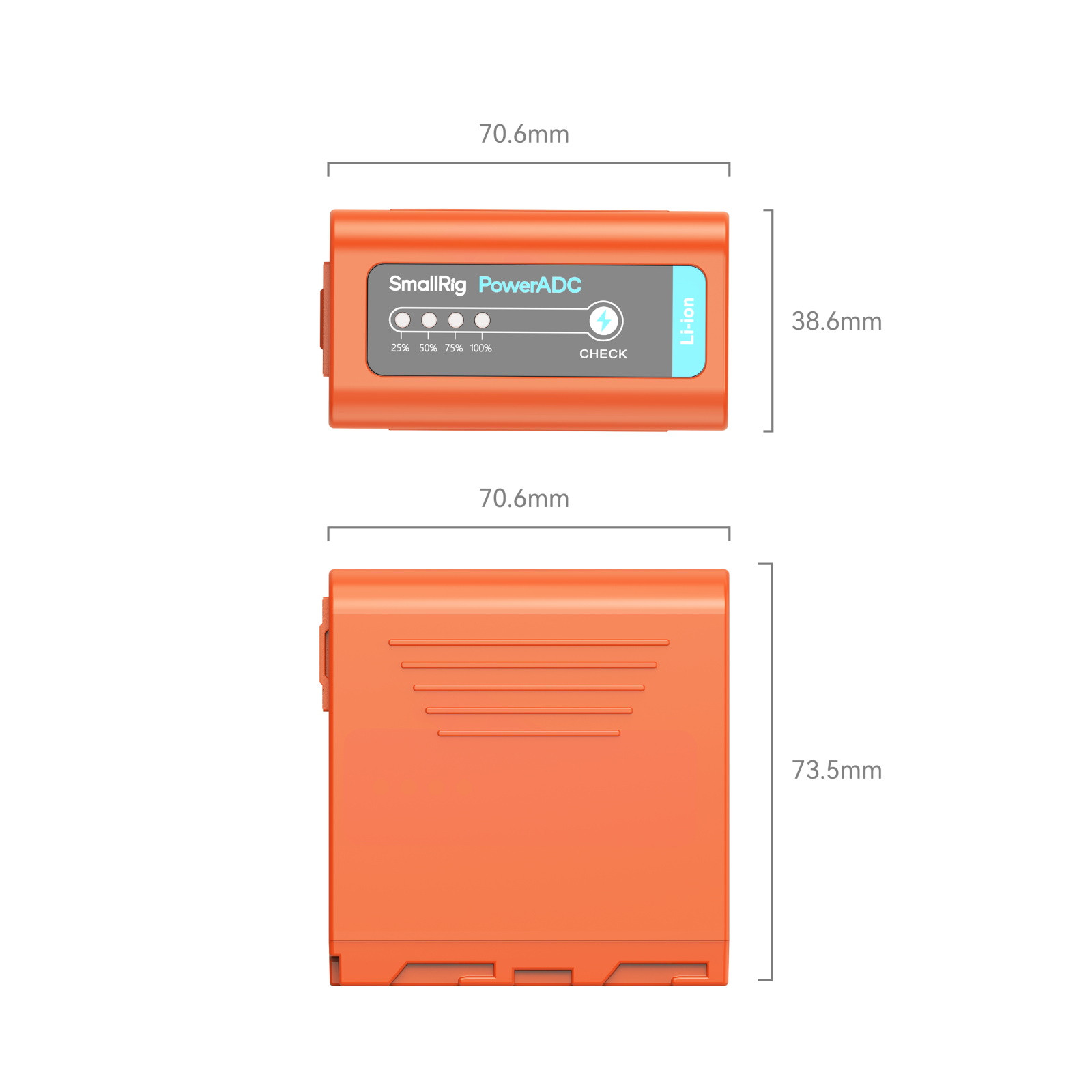 SmallRig USB-C Rechargeable Camera Battery for Sony NP-F970 (Orange) 4972