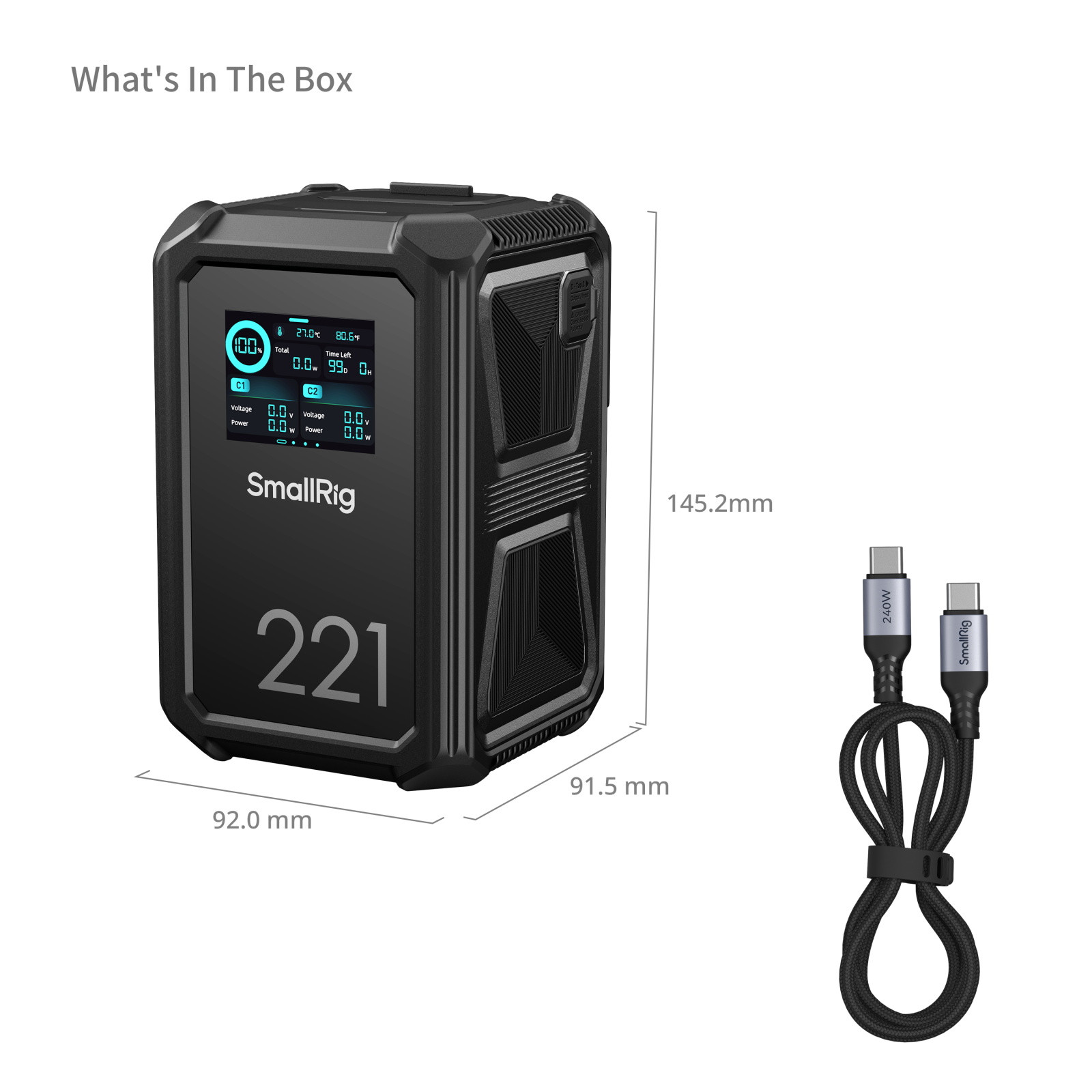 SmallRig X-Touch Smart Triple-Proof (1.5m / 4.9ft Drop-Resistant, IP54 Waterproof / Dustproof) V-Mount Battery X221 4985