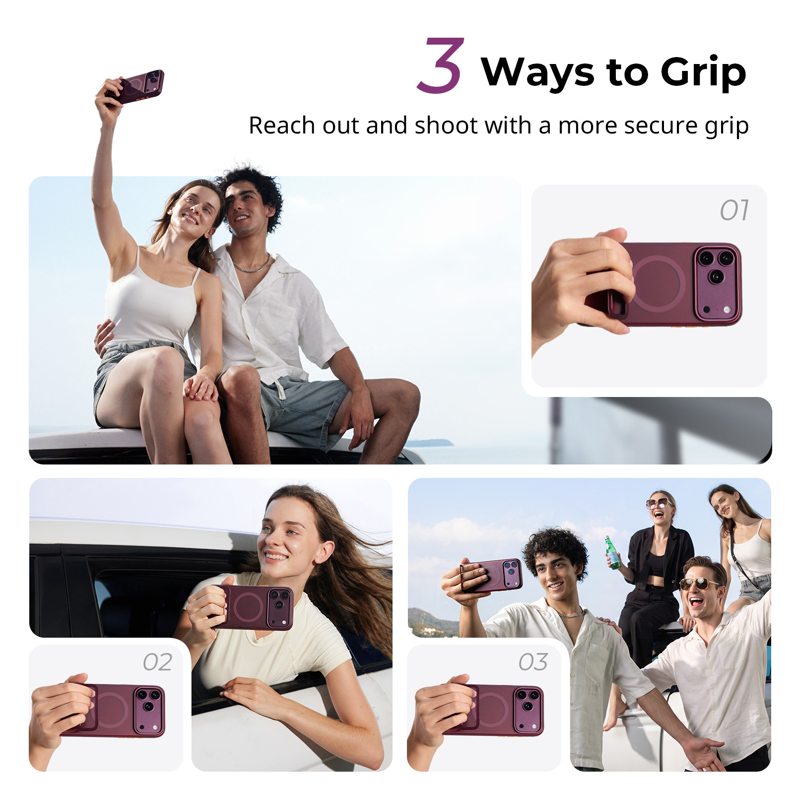 SmallRig FlipLoop Case for iPhone 18 Pro Max / 17 Pro Max (Dark Cherry) 6589