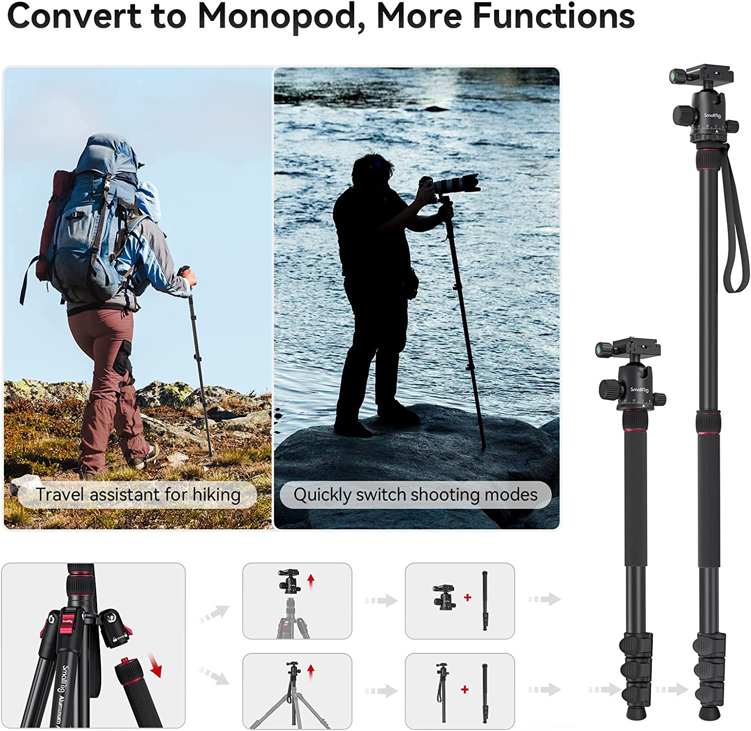 SmallRig CT-20 Aluminium Alloy Tripod 3474C