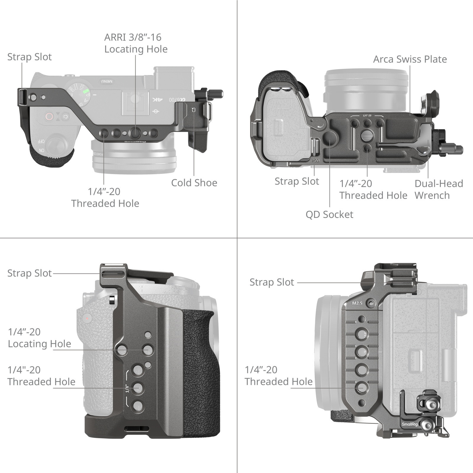 SmallRig HawkLock Quick Release Cage Kit for Sony Alpha 6700 SmallRig HawkLock Quick Release Cage Kit for Sony Alpha 6700