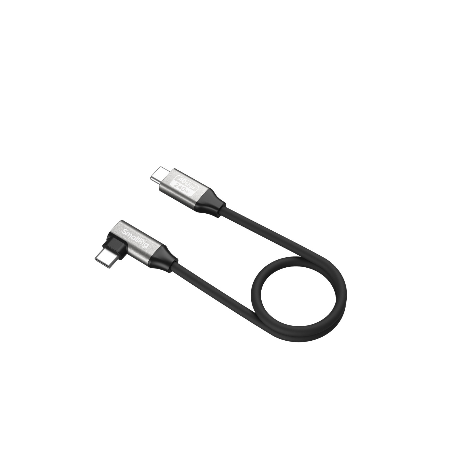 SmallRig USB-C Data Cable (Straight to Angled, 35cm / 13.8in) (40Gbps + 240W + 8K) 5075