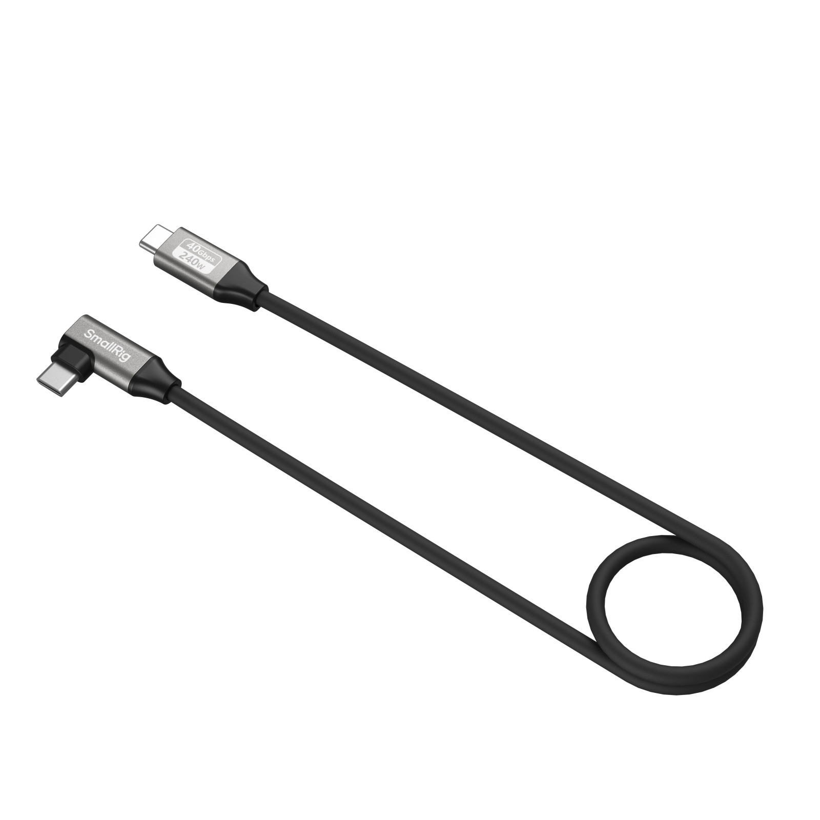 SmallRig USB-C Data Cable (Straight to Angled, 60cm / 23.6in) (40Gbps + 240W + 8K) 5076