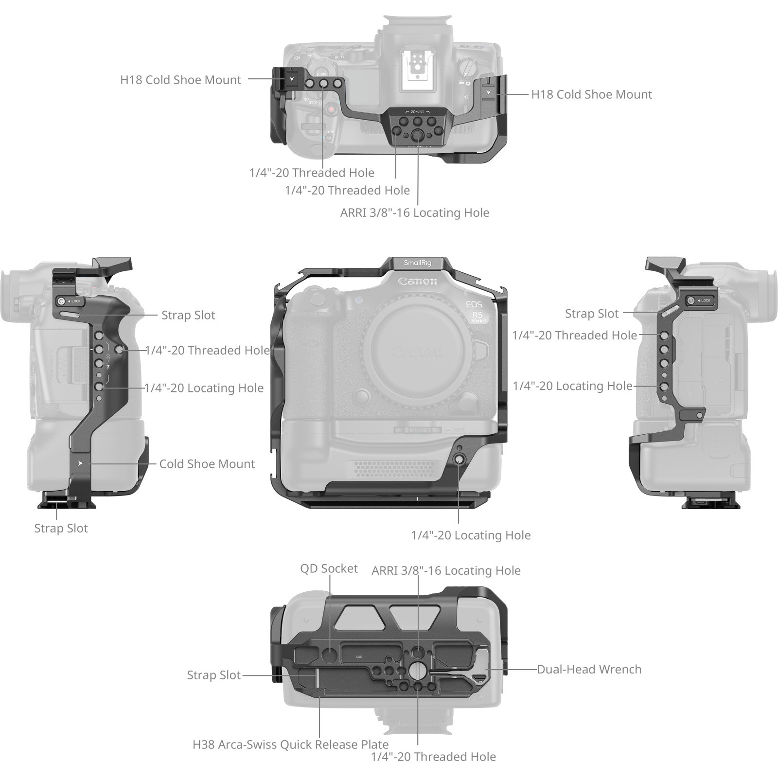 SmallRig Cage for Canon EOS R5 Mark II with Cooling Fan CF-R20EP 5092