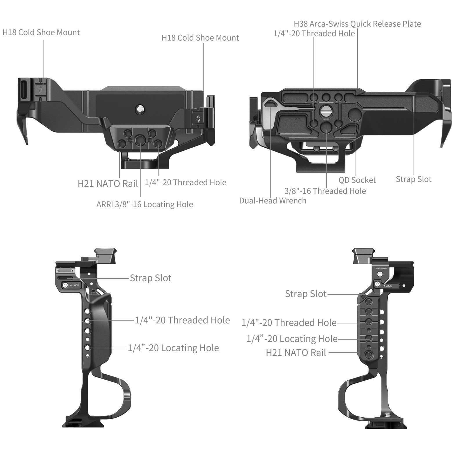 SmallRig Cage for Panasonic LUMIX S1R II / S5 II / S5 IIX / G9 II with DMW-BG1 / DMW-BG2 Battery Grip 5147