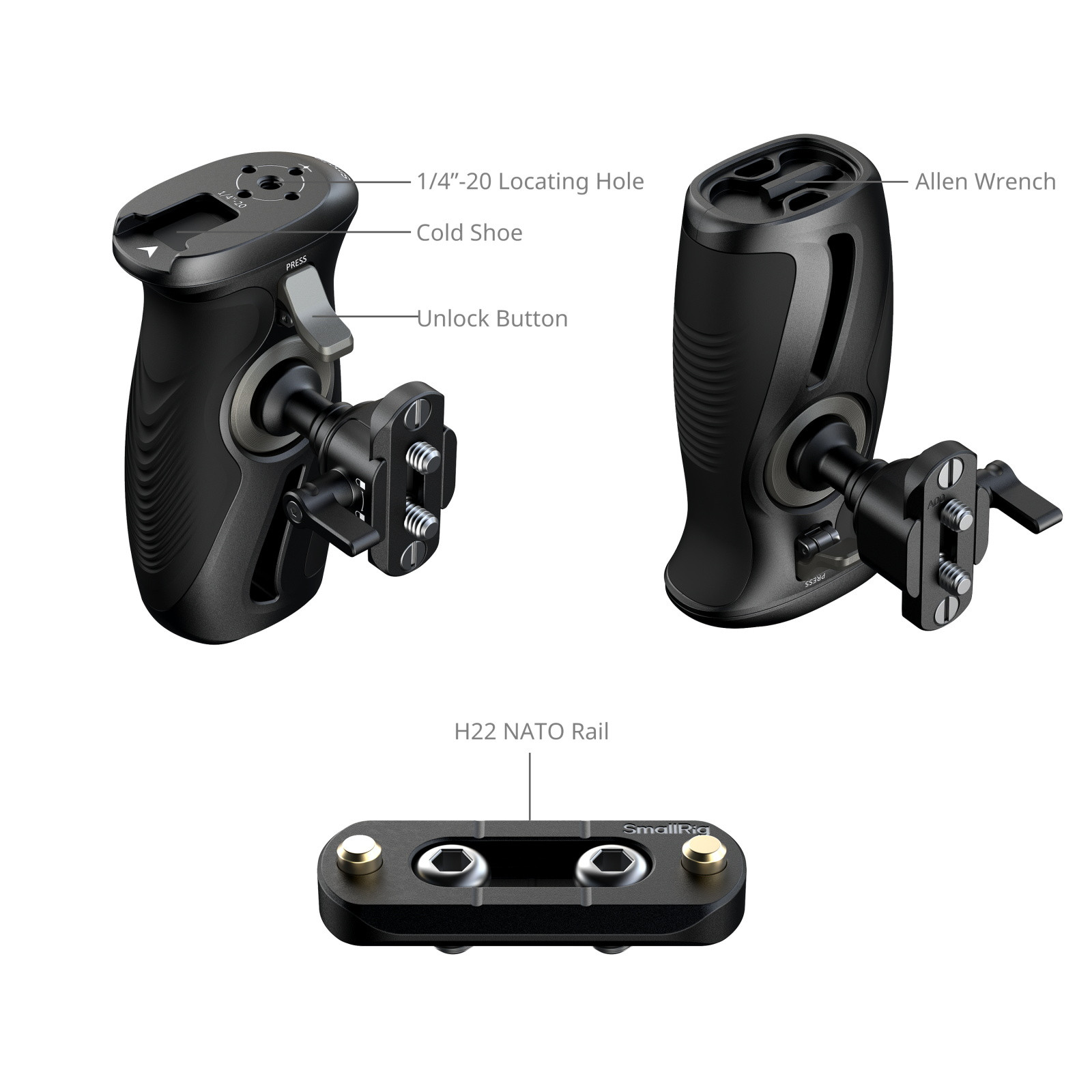 SmallRig Rotating Side Handle with NATO Clamp 5160