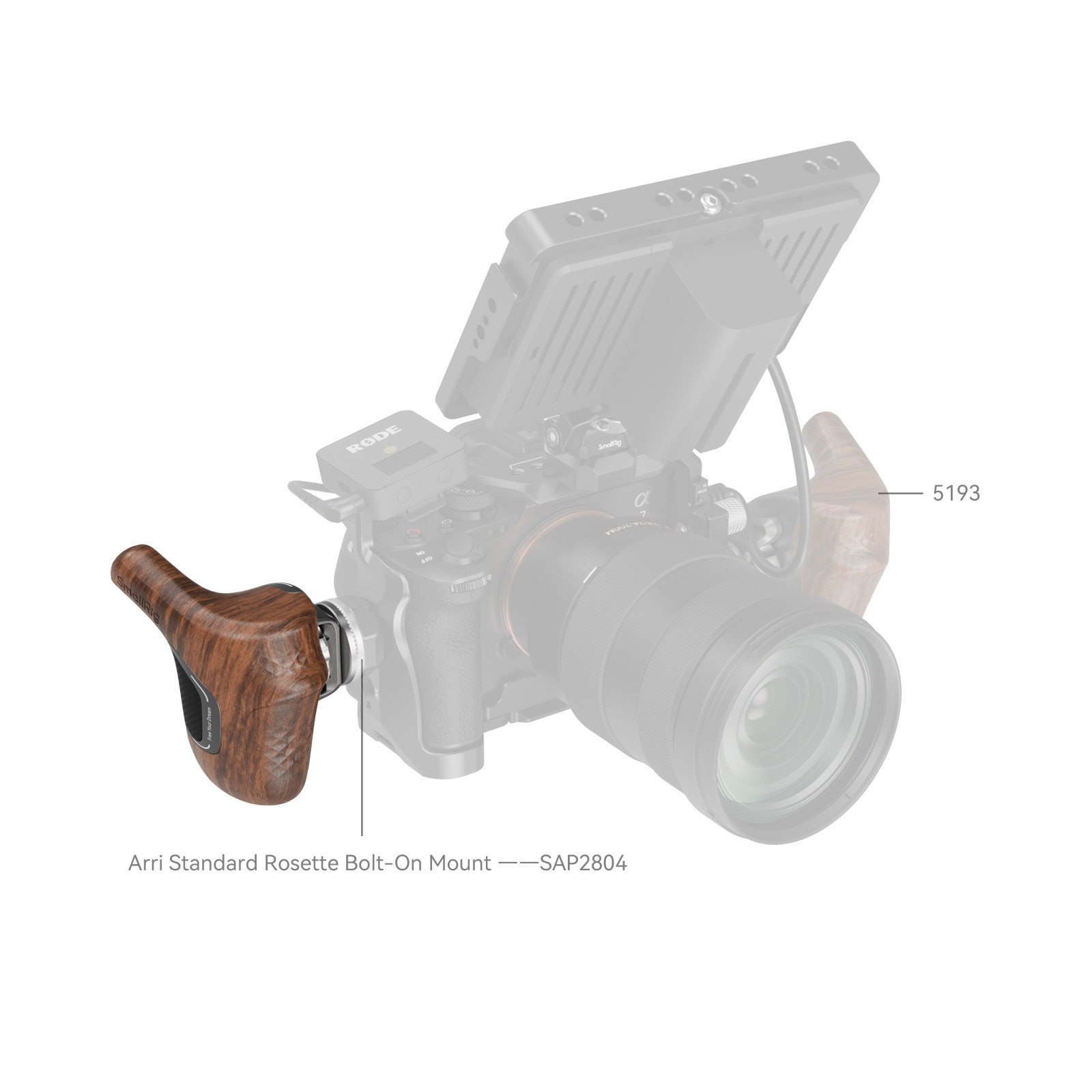 SmallRig "ImageGrip" Series Wooden Handle with ARRI Rosette (Left Side) 5162