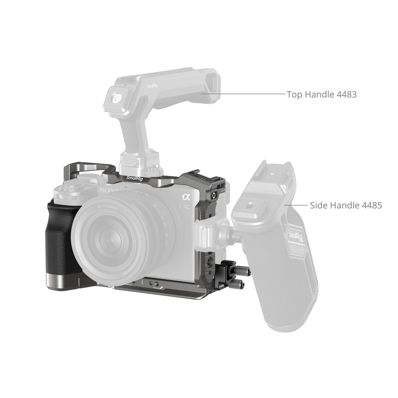 SmallRig “HawkLock” Quick Release Cage Kit with Silicone Handle for Sony Alpha 7C II / 7CR 5198