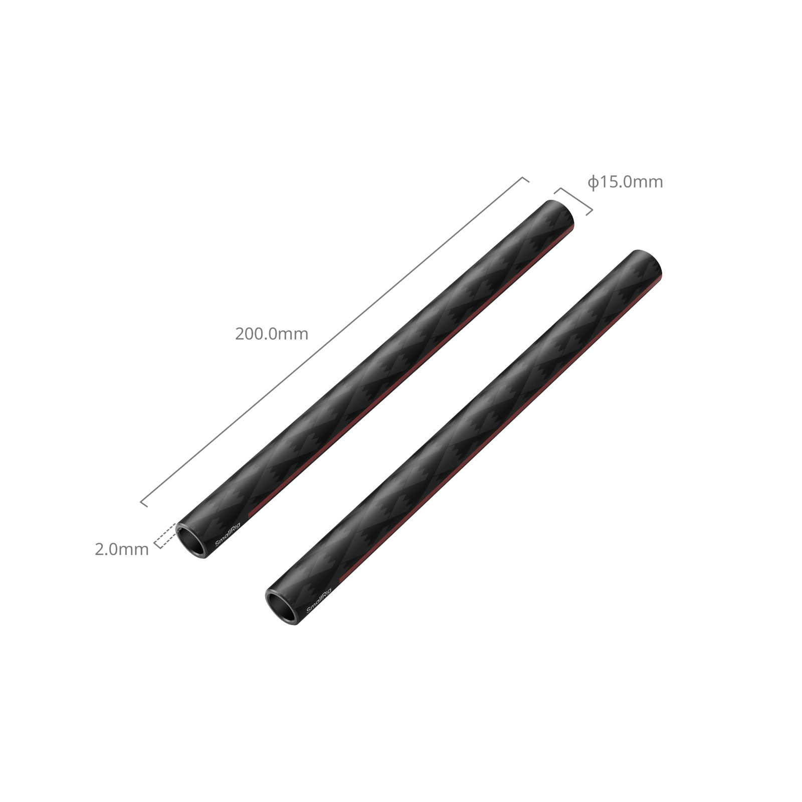 SmallRig 15mm Carbon Fiber Rods (Pair, 8") 5211