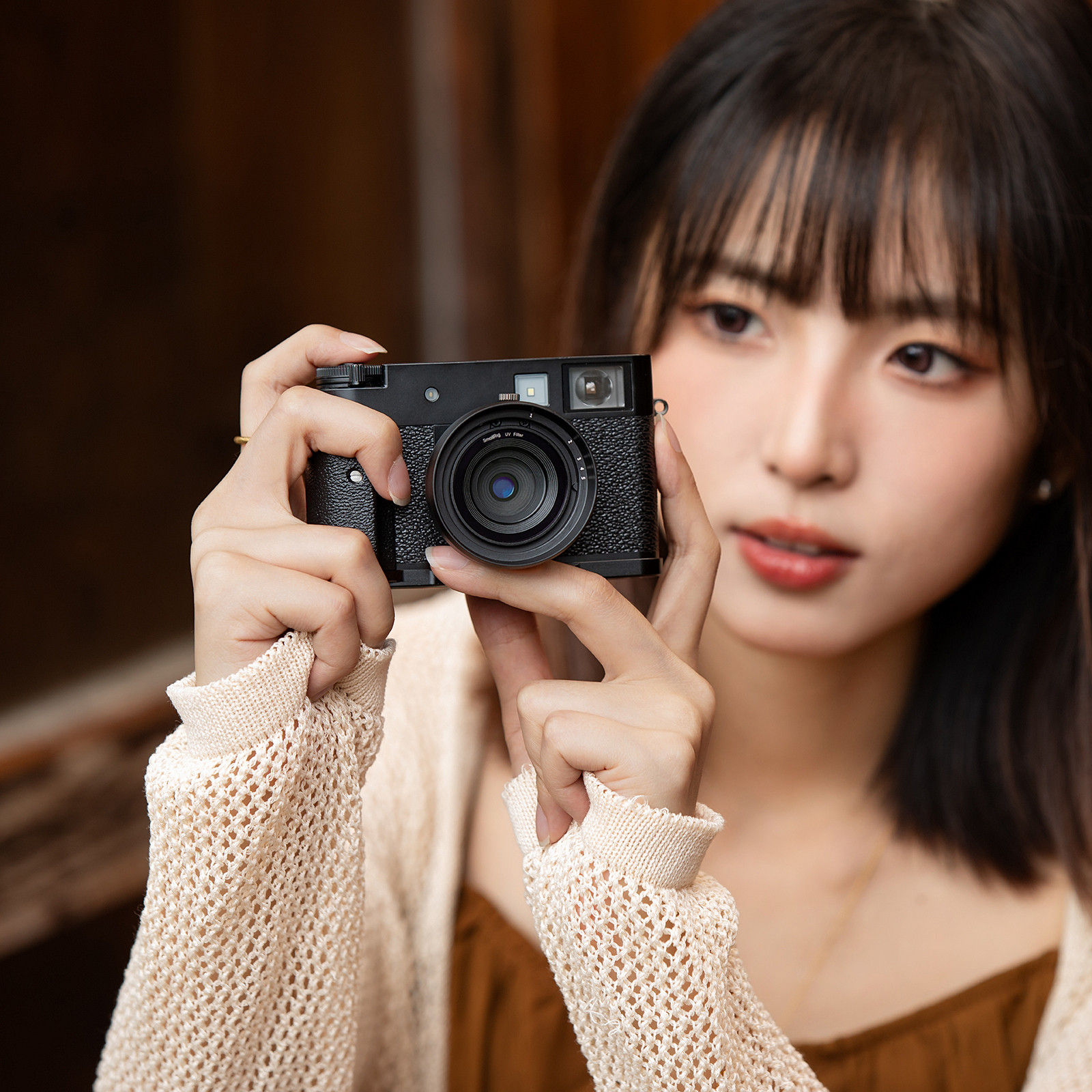 SmallRig L-Shaped Mount Plate with Silicone Handle for FUJIFILM X half (Silver) 5216