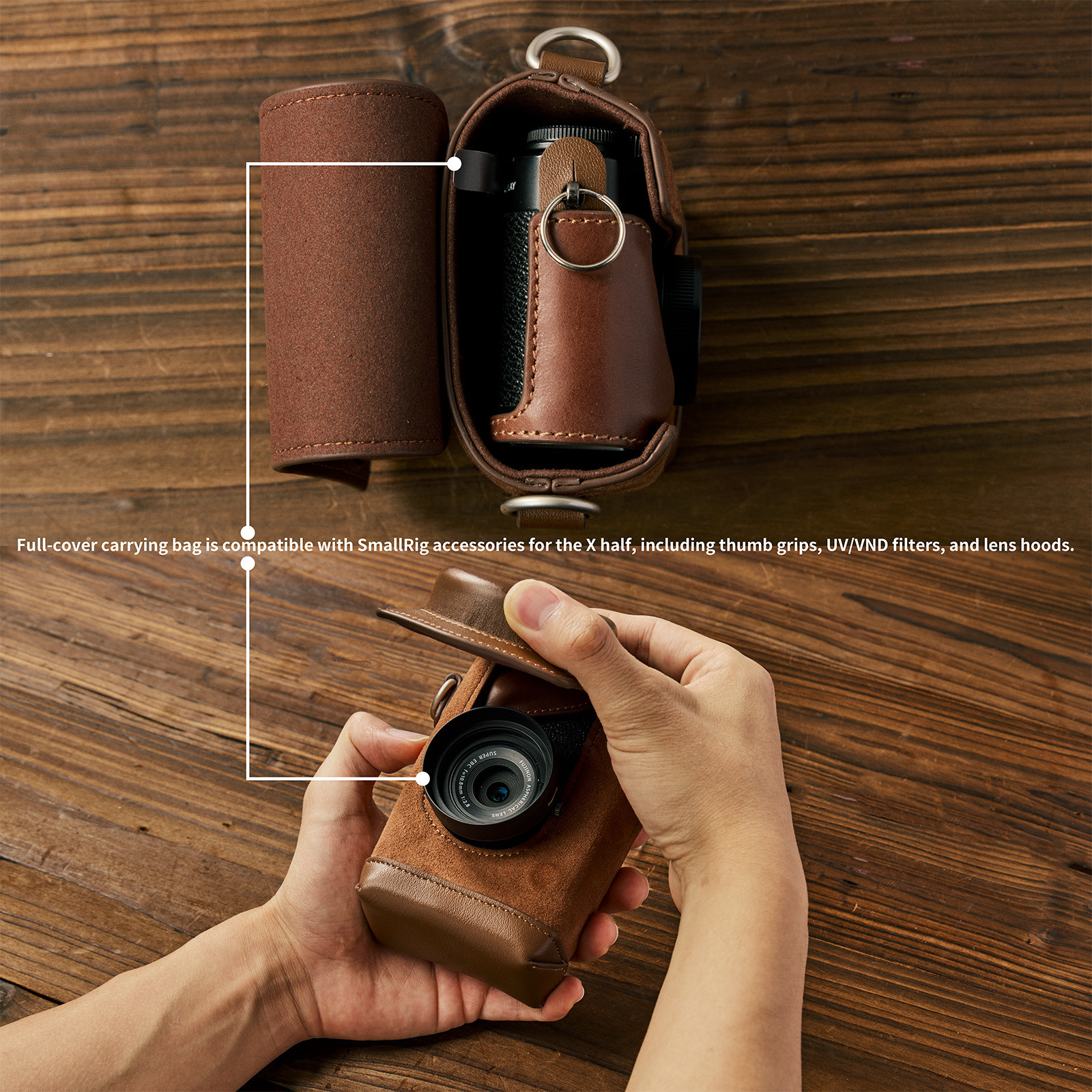 SmallRig Leather Case Kit for FUJIFILM X half (Brown) 5218