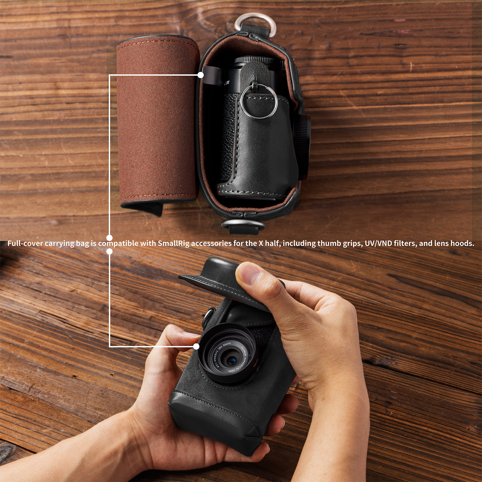 SmallRig Leather Case Kit for FUJIFILM X half (Black) 5219