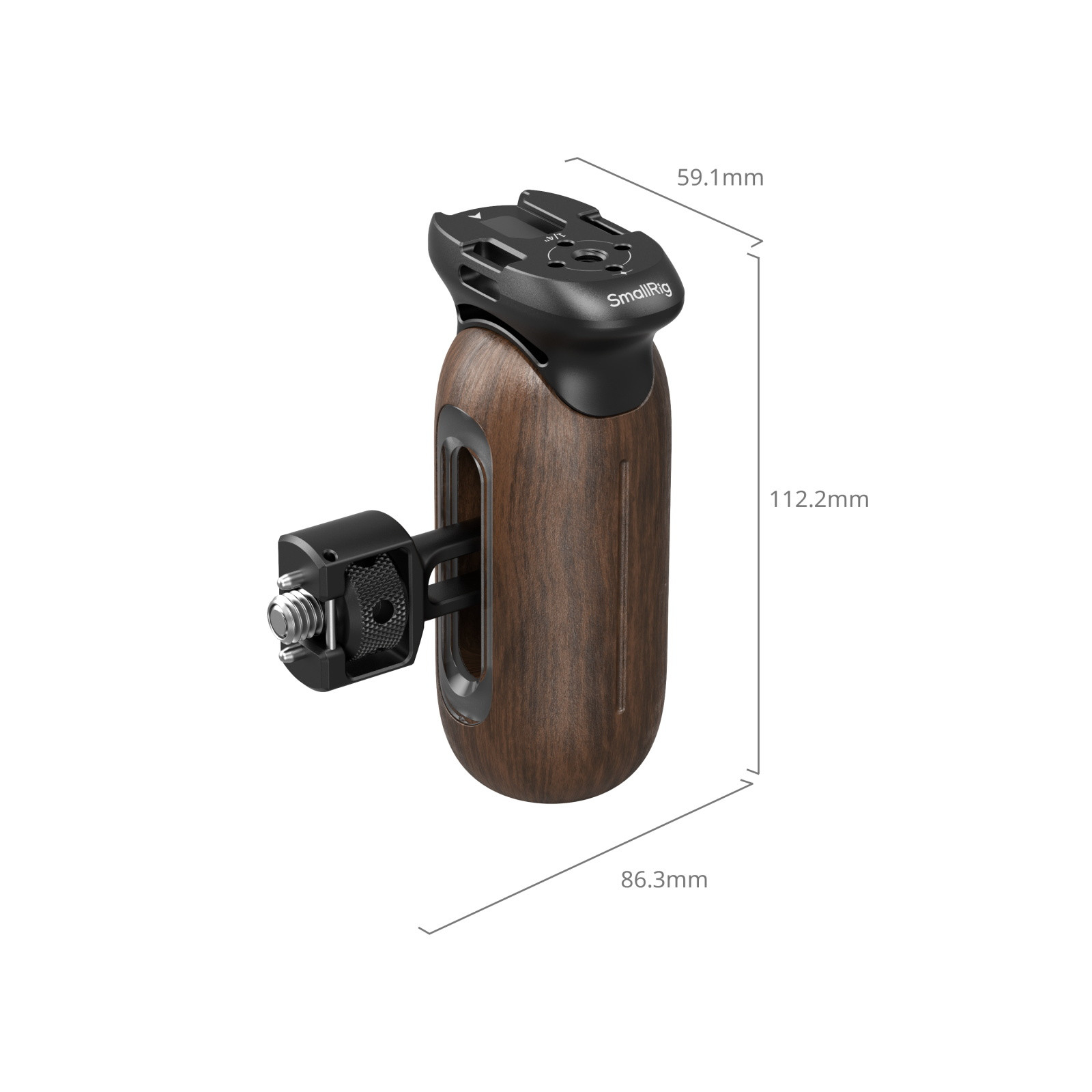 SmallRig Wooden Side Handle with 1/4"-20 & 3/8''-16 ARRI Locating Screws 5238