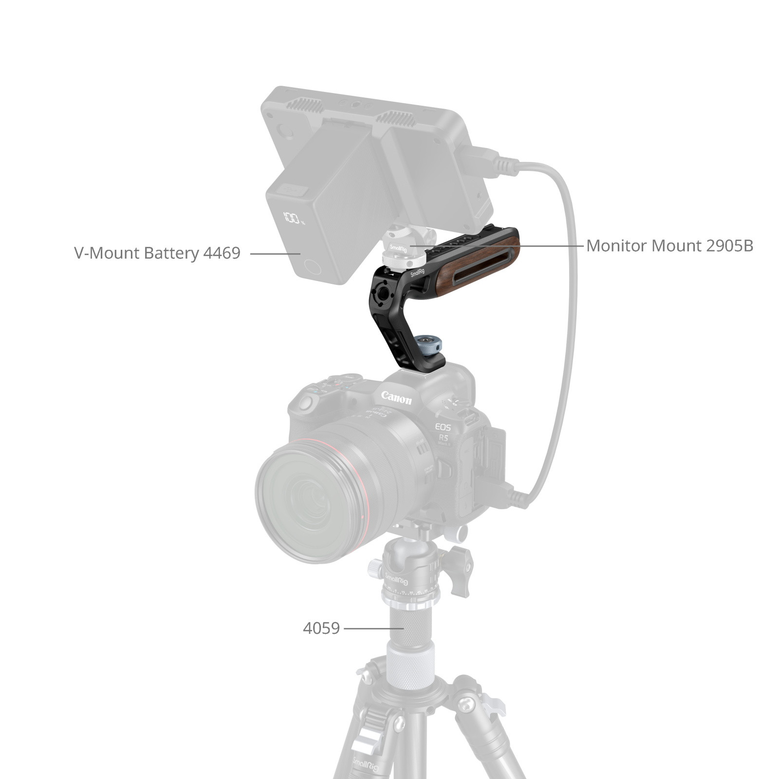 SmallRig Wooden Top Handle with Cold Shoe Mount 5250